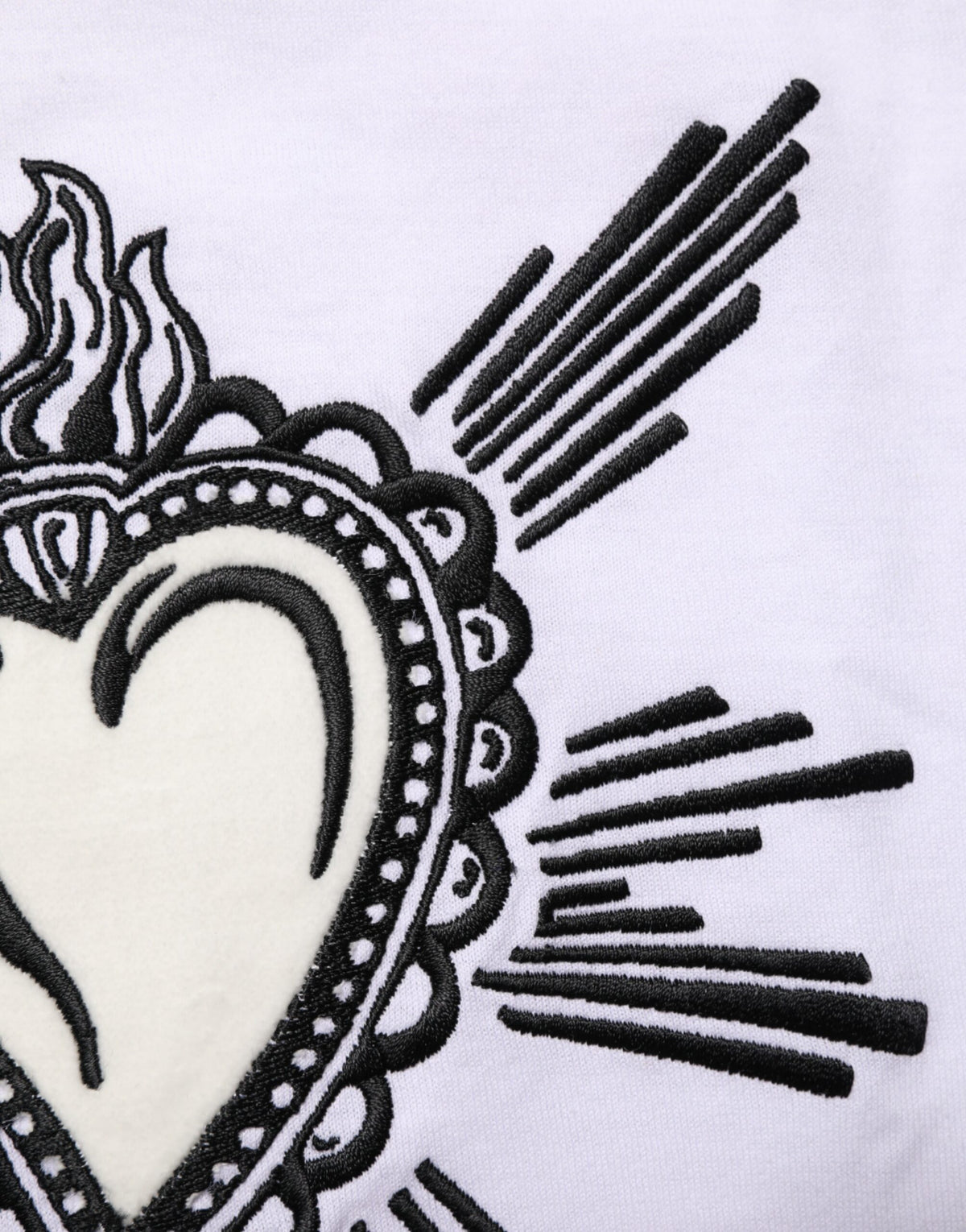 Dolce & Gabbana White Sacred Heart Short Sleeve Men T-shirt