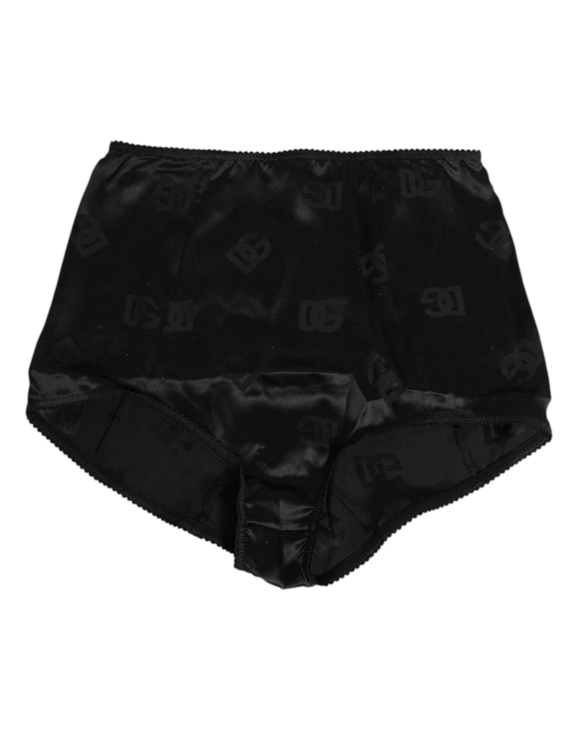 Dolce & Gabbana Black Silk Stretch High Waist Girdle Underwear
