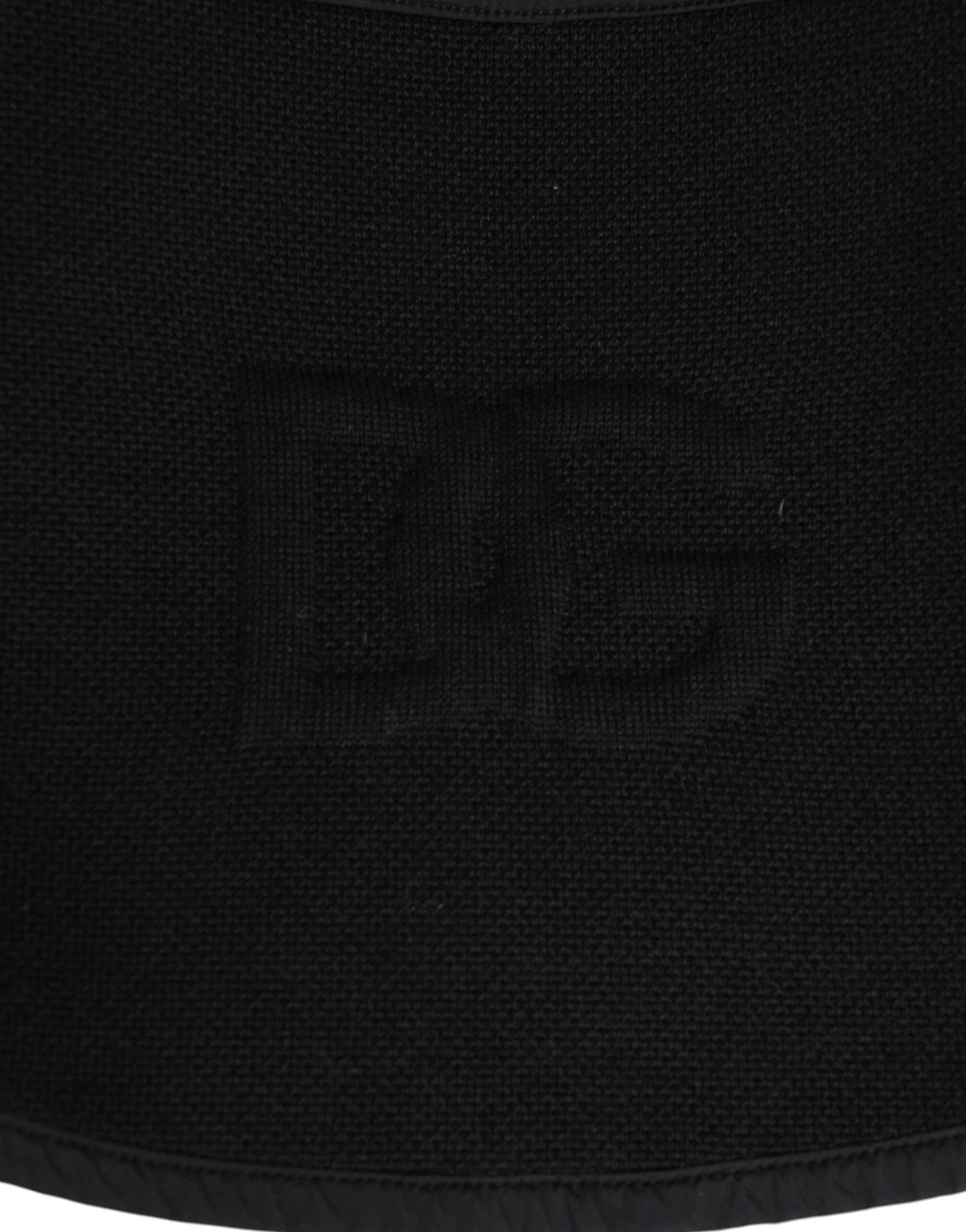 Dolce & Gabbana Black Lace Stole Knitted DG Logo Men One Size Scarf