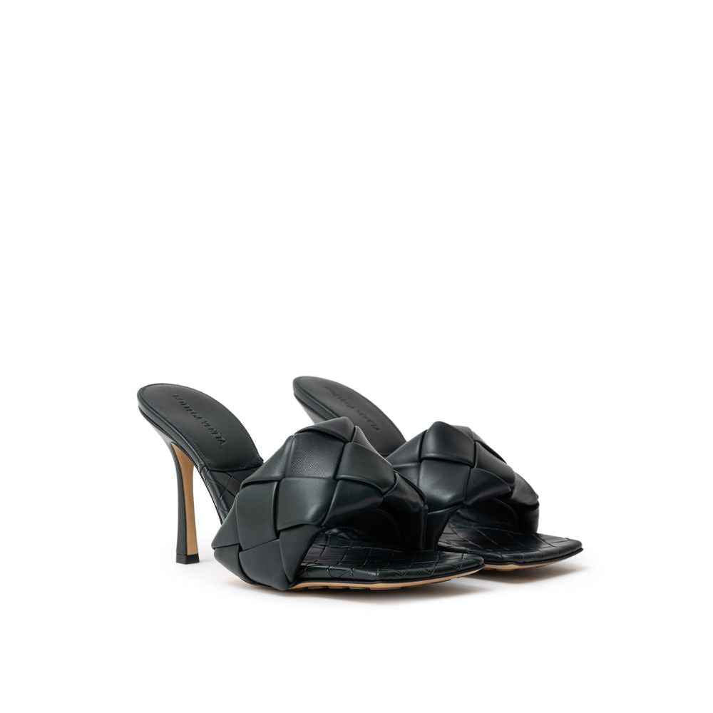Bottega Veneta Green Leather Stiletto Heel Sandals