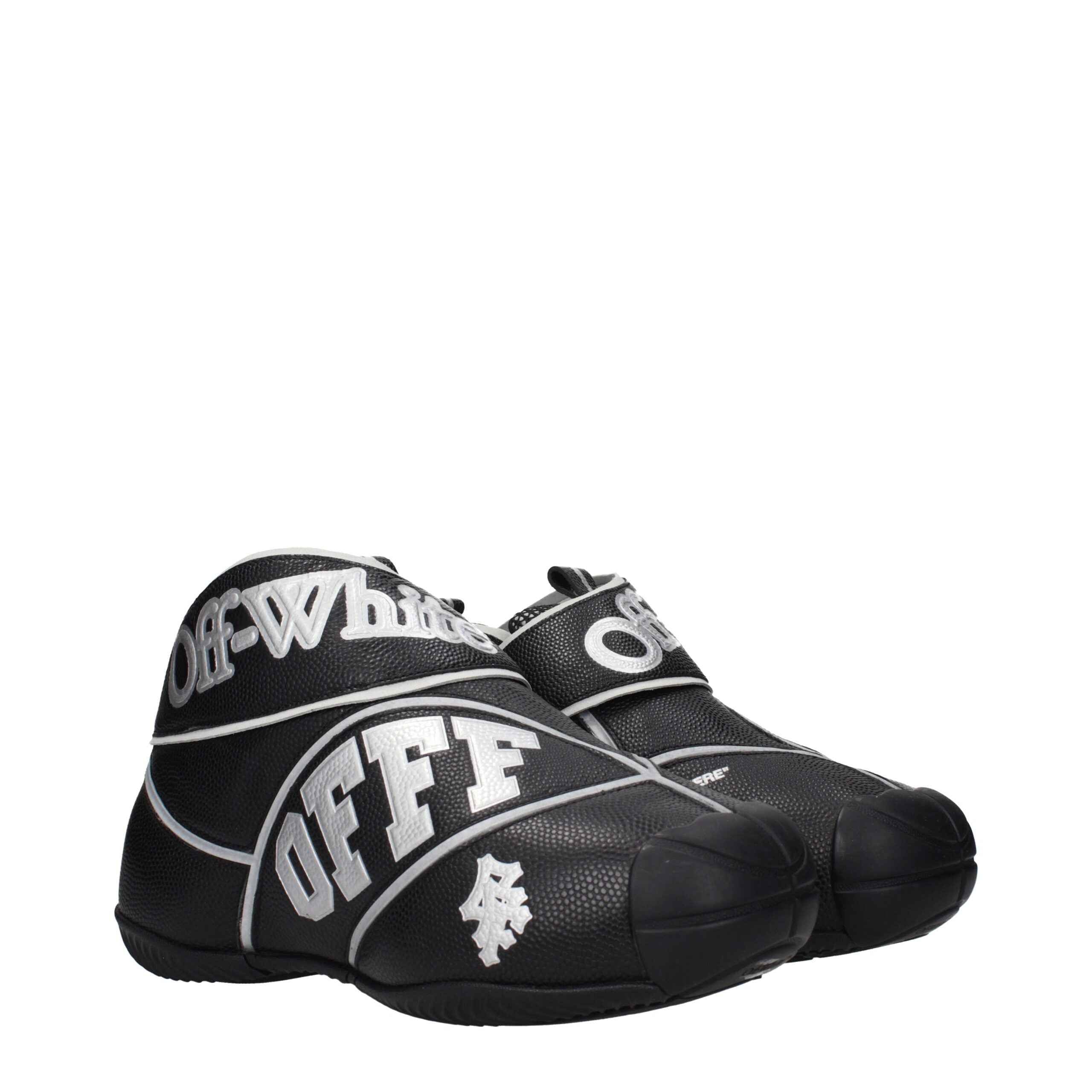 Off-White Black Leather High Top Sneakers