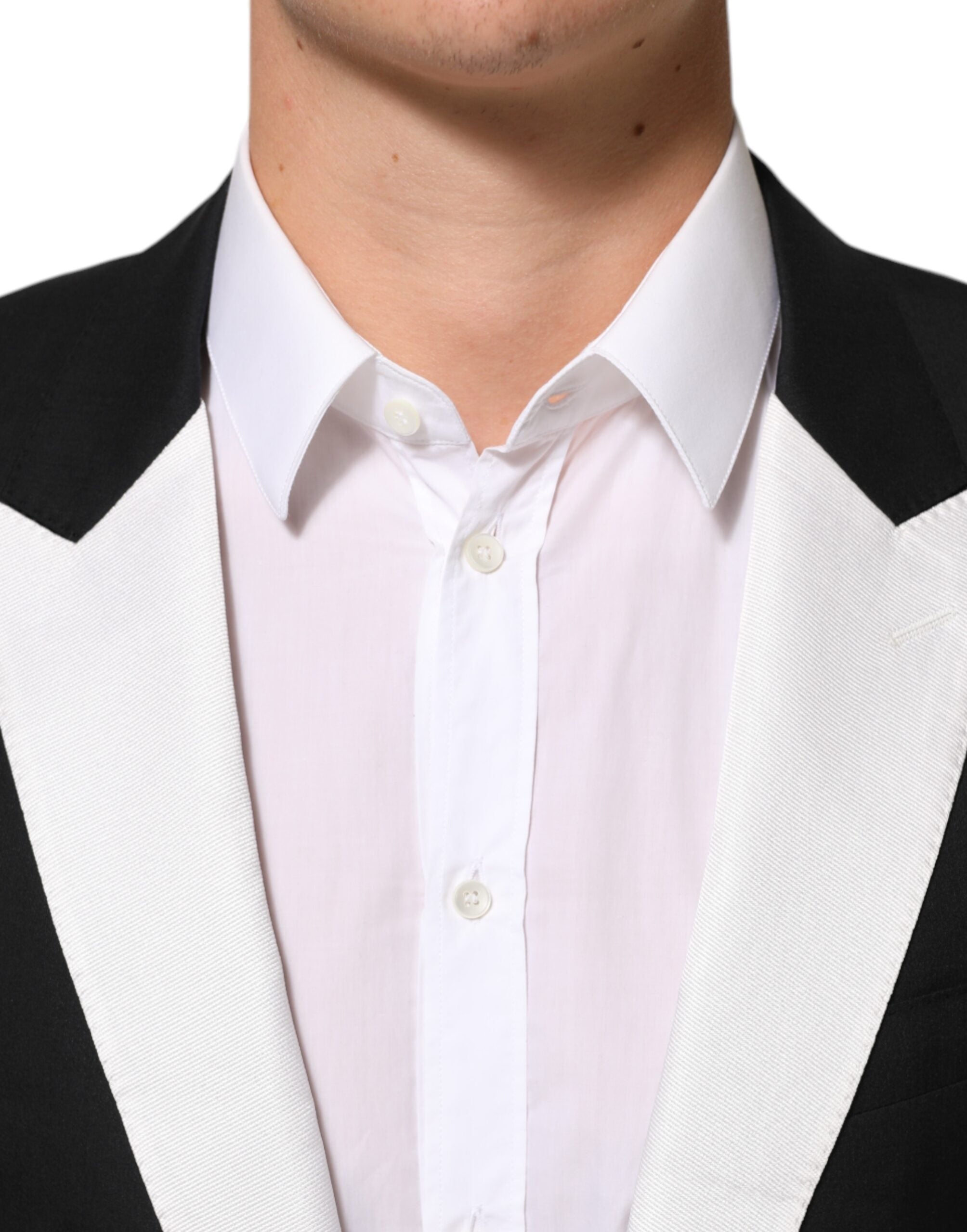 Dolce & Gabbana Black White MARTINI 1 Button Men Suit Blazer