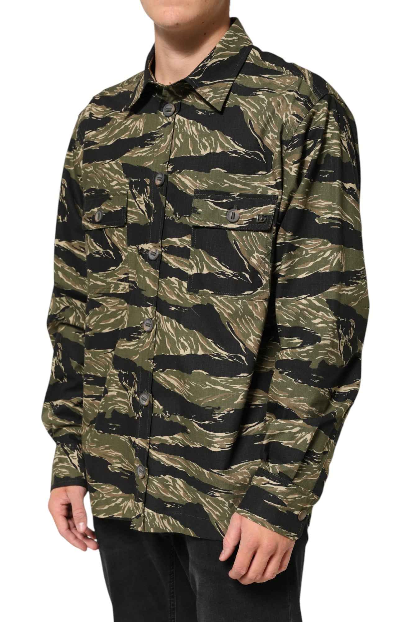 Dolce & Gabbana Multicolor Camouflage Cotton Casual Shirt
