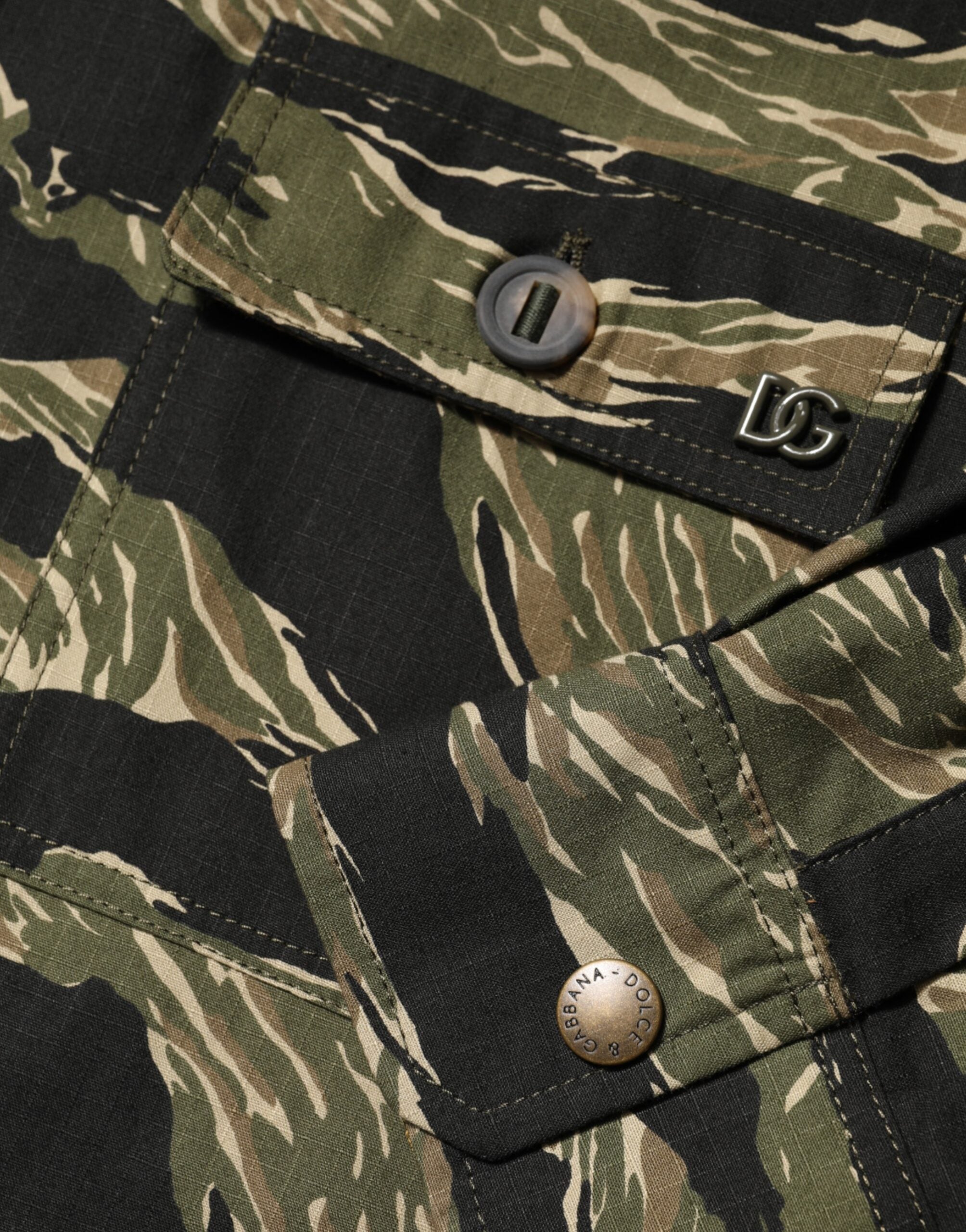 Dolce & Gabbana Multicolor Camouflage Cotton Casual Shirt
