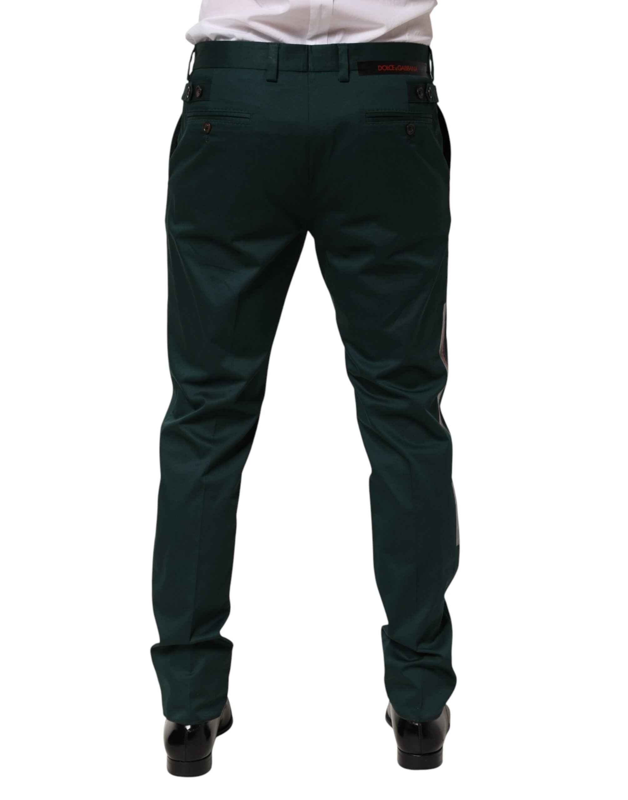 Dolce & Gabbana Green Cotton Formal Dress Men Trouser Pants