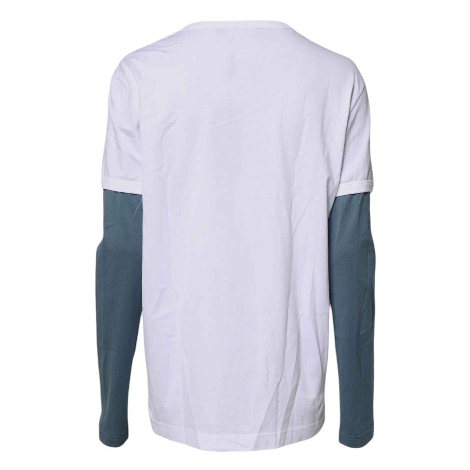 Dolce & Gabbana White Graphic Print Cotton Crew Neck T-shirt