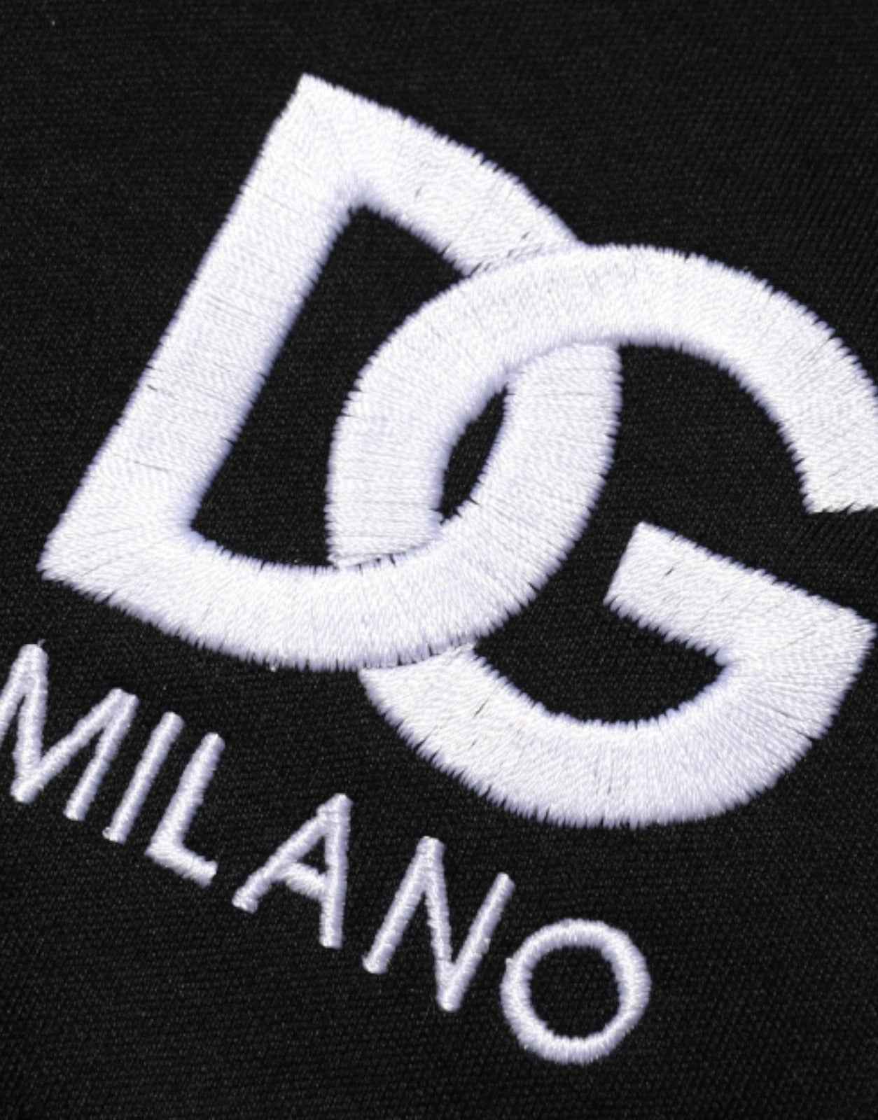 Dolce & Gabbana Black Cotton DG Logo Embroidery Top T-shirt