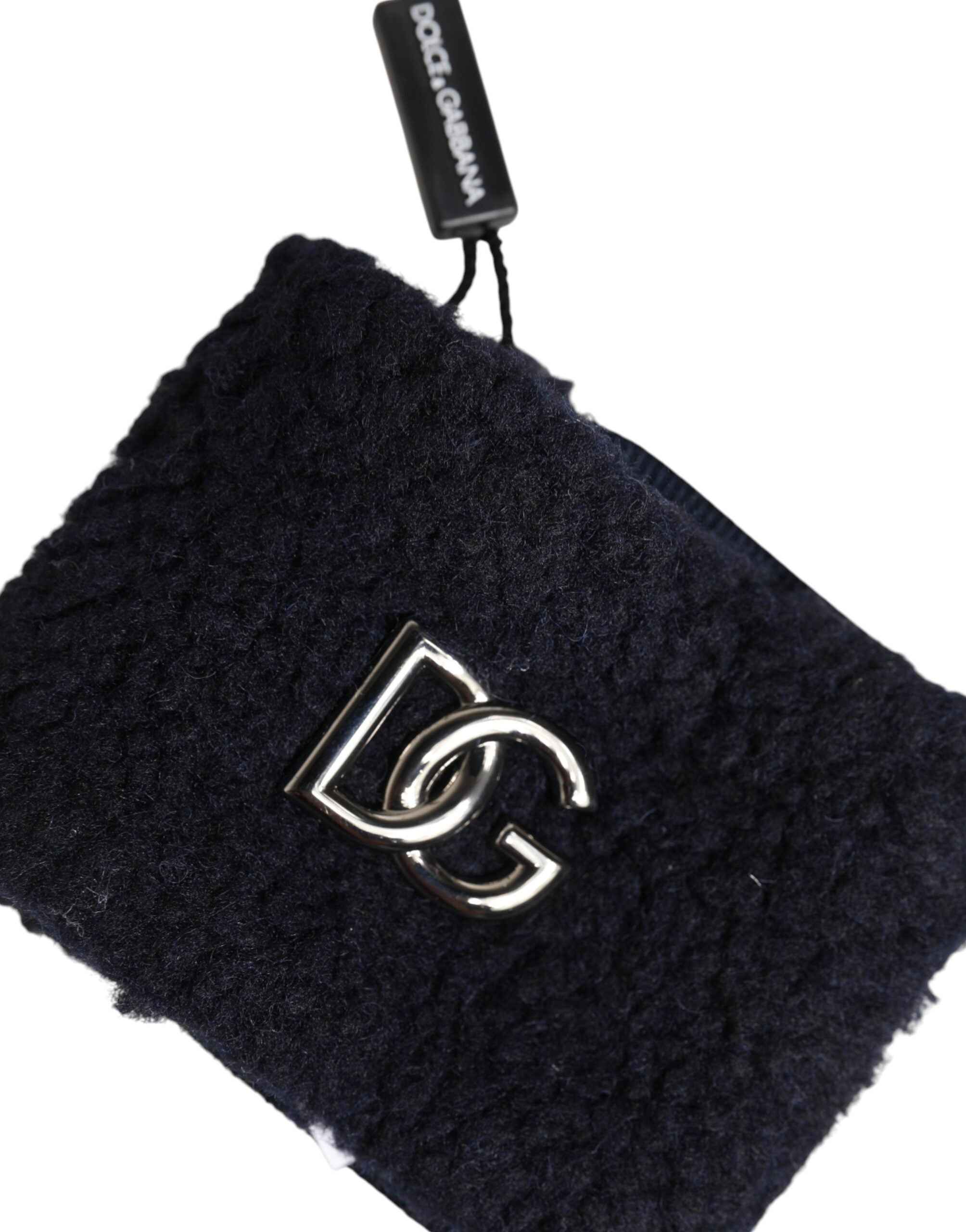 Dolce & Gabbana Black Polyester Logo Plaque Men One Size Wristband