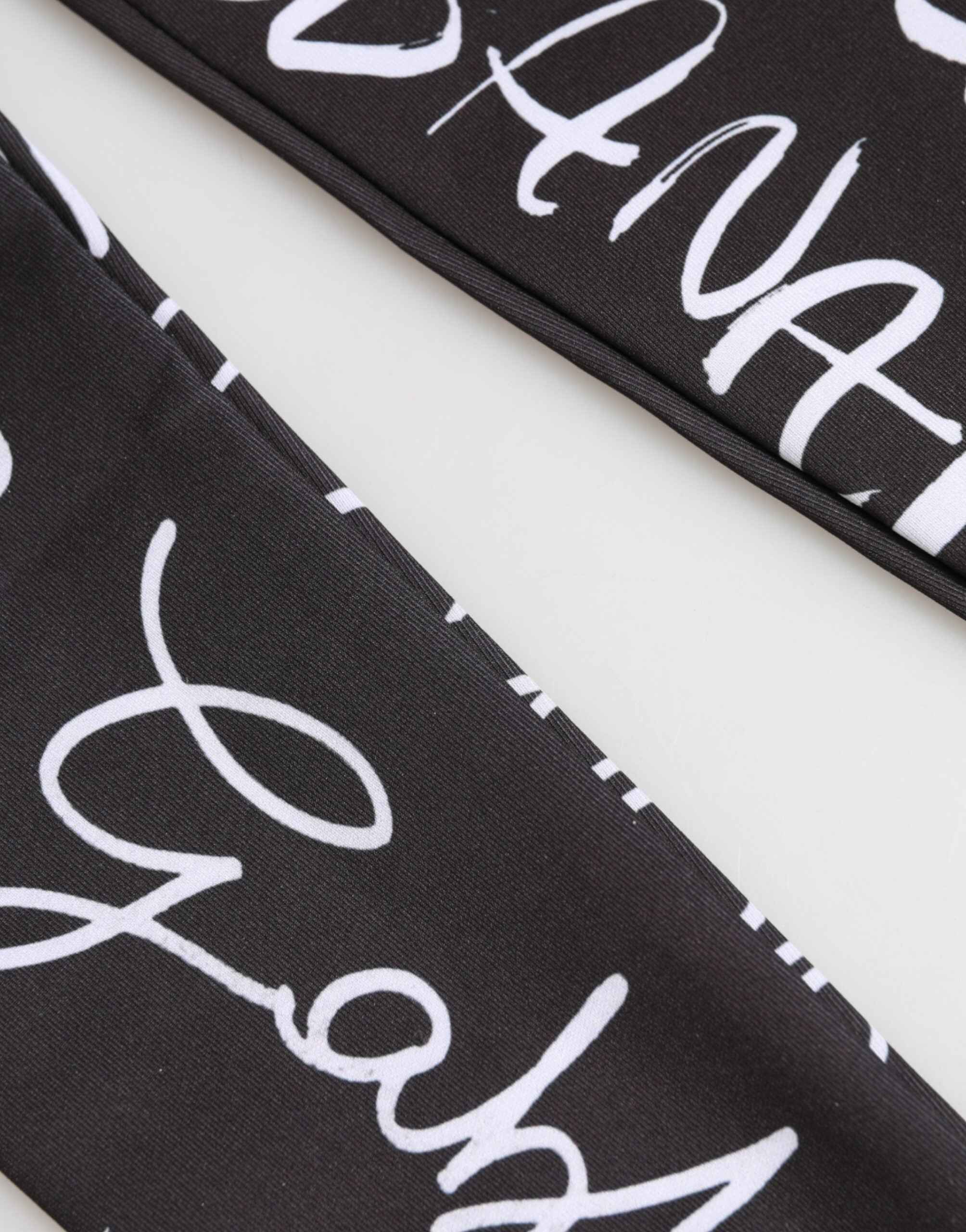 Dolce & Gabbana Black White DG Logo Elbow Length Mitten Gloves
