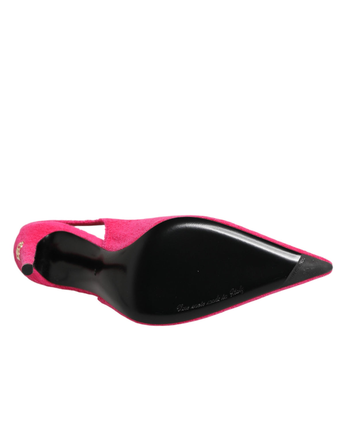 Dolce & Gabbana Pink Terry Cloth High Heels Slingback Shoes