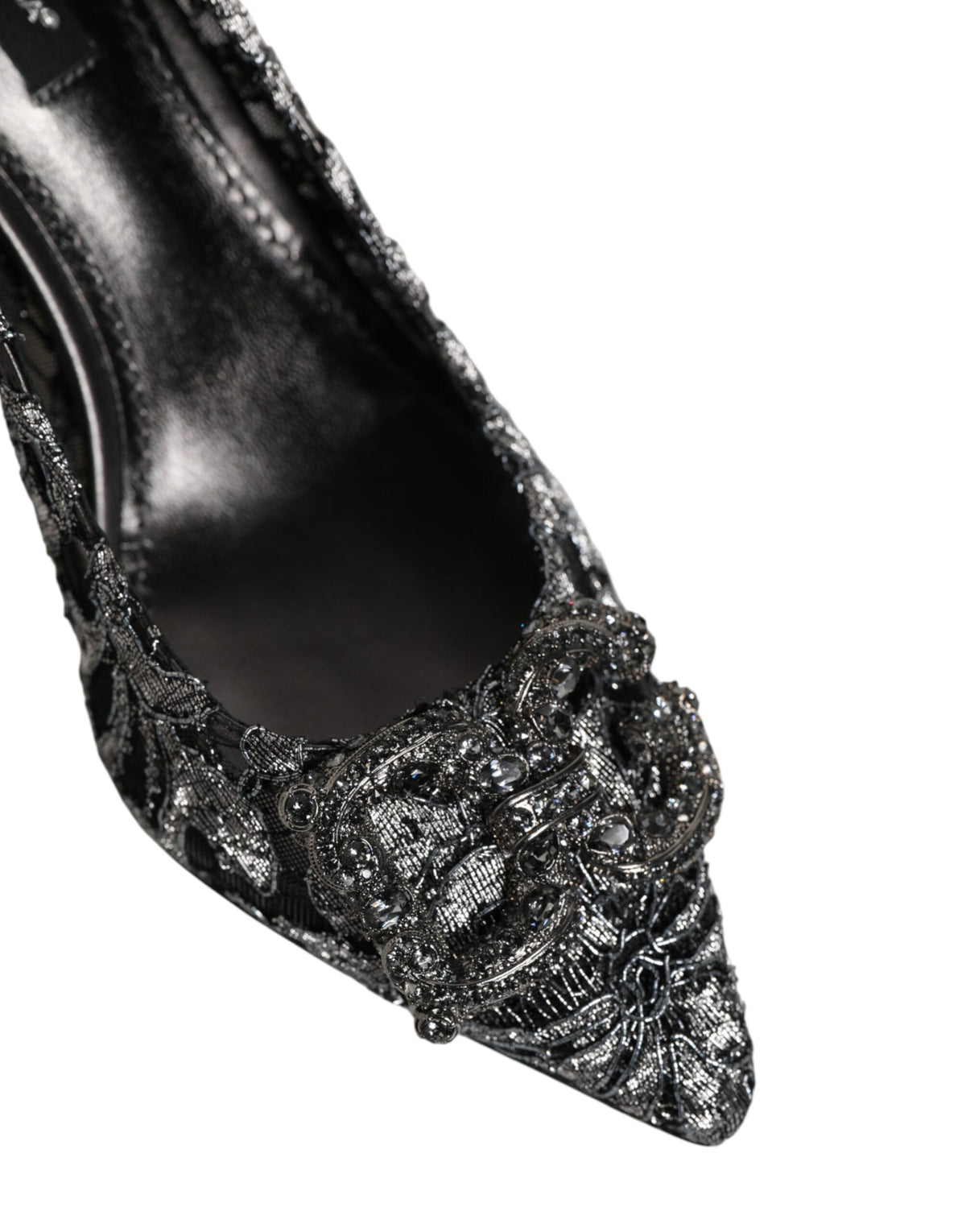 Dolce & Gabbana Silver Lace DG Amore Heels Pumps Shoes