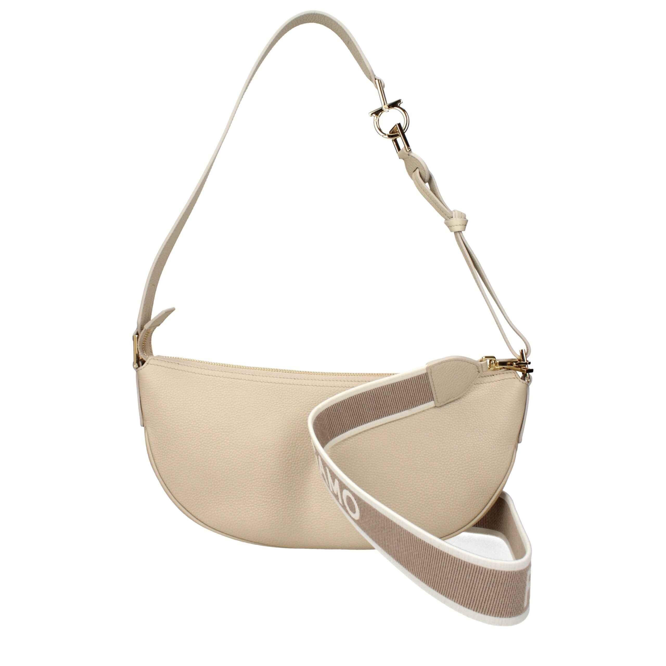 Salvatore Ferragamo Gray Leather Shoulder Bag