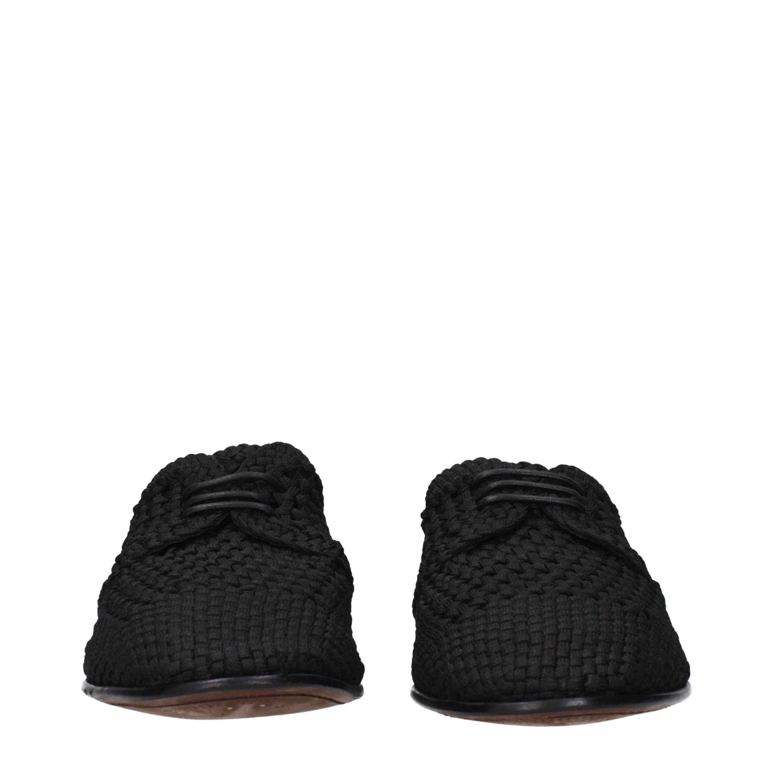 Dolce & Gabbana Black Fabric Oxfords And Derbies