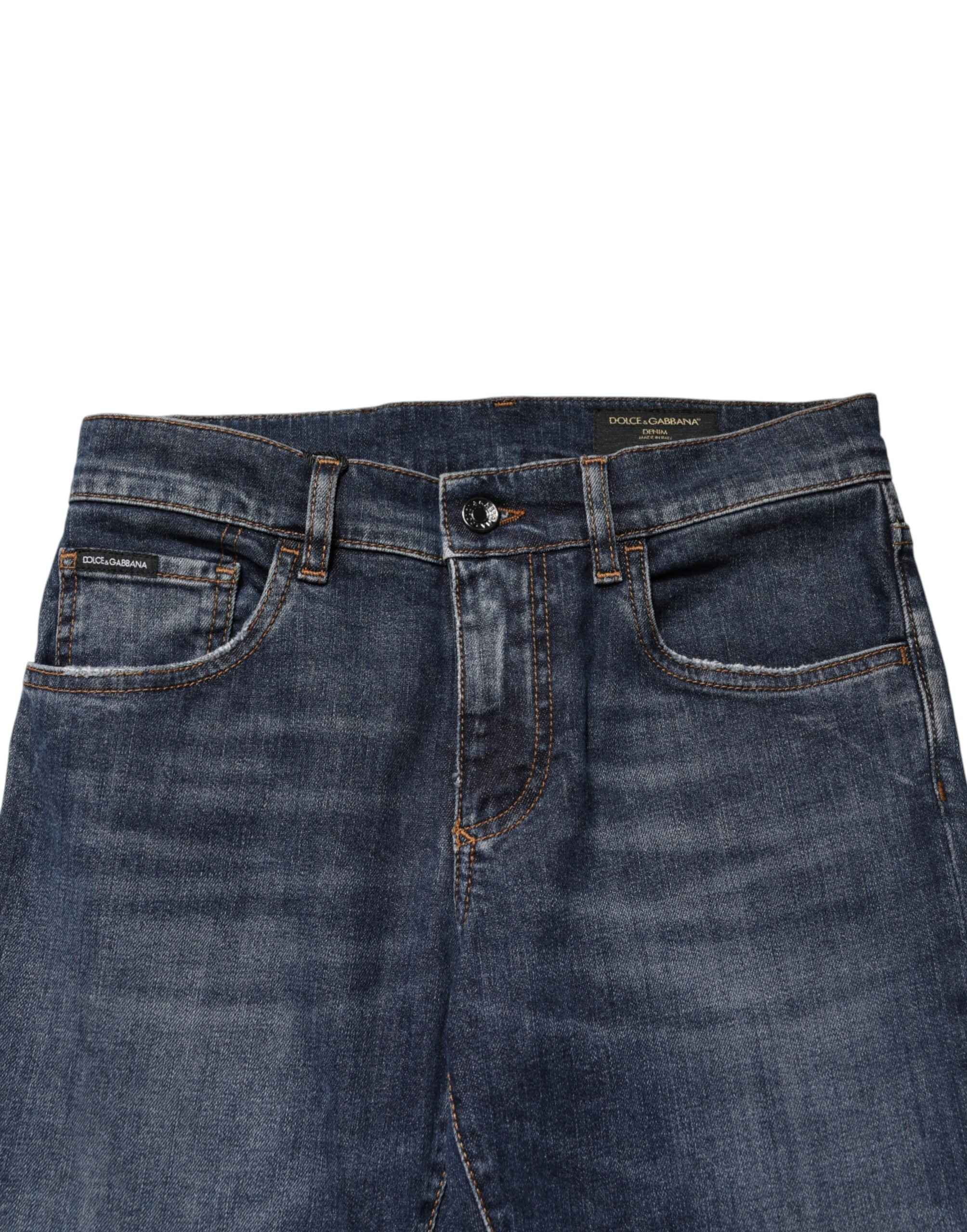 Dolce & Gabbana Blue Cotton Stretch Skinny Men Denim Jeans