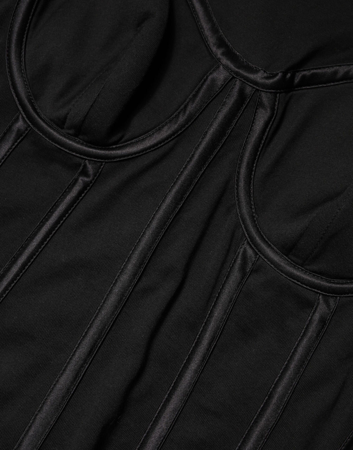 Dolce & Gabbana Black Cotton Bustier Corset Short Sleeves T-shirt