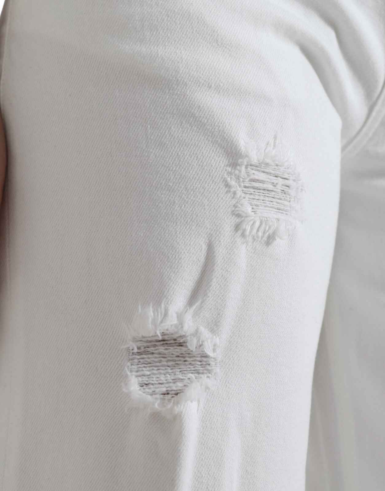 Dolce & Gabbana Wide Leg White Cotton Cropped Denim Jeans