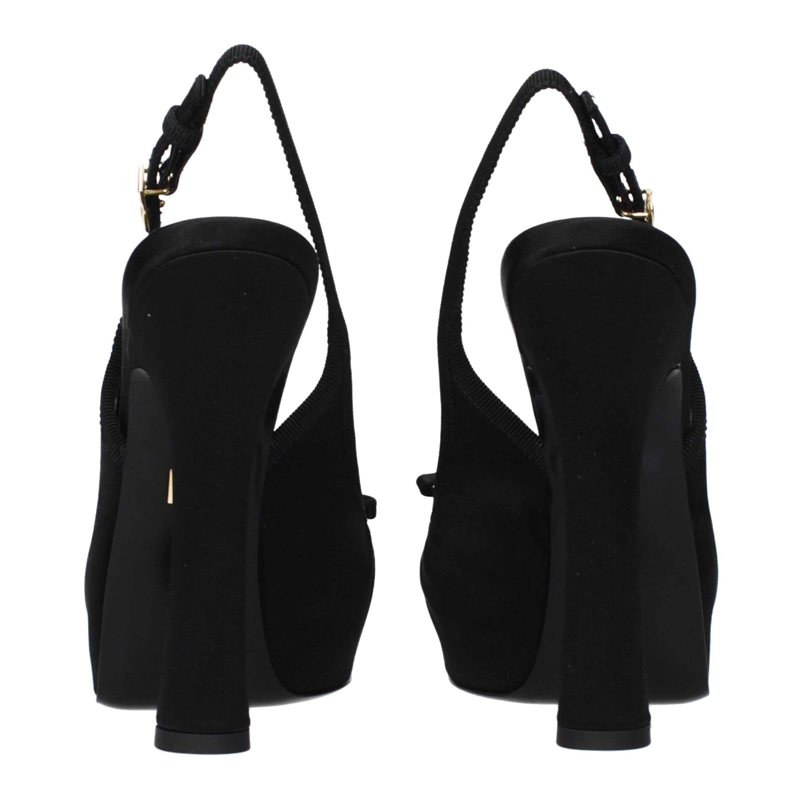 Dolce & Gabbana Black Satin High Heel Pumps