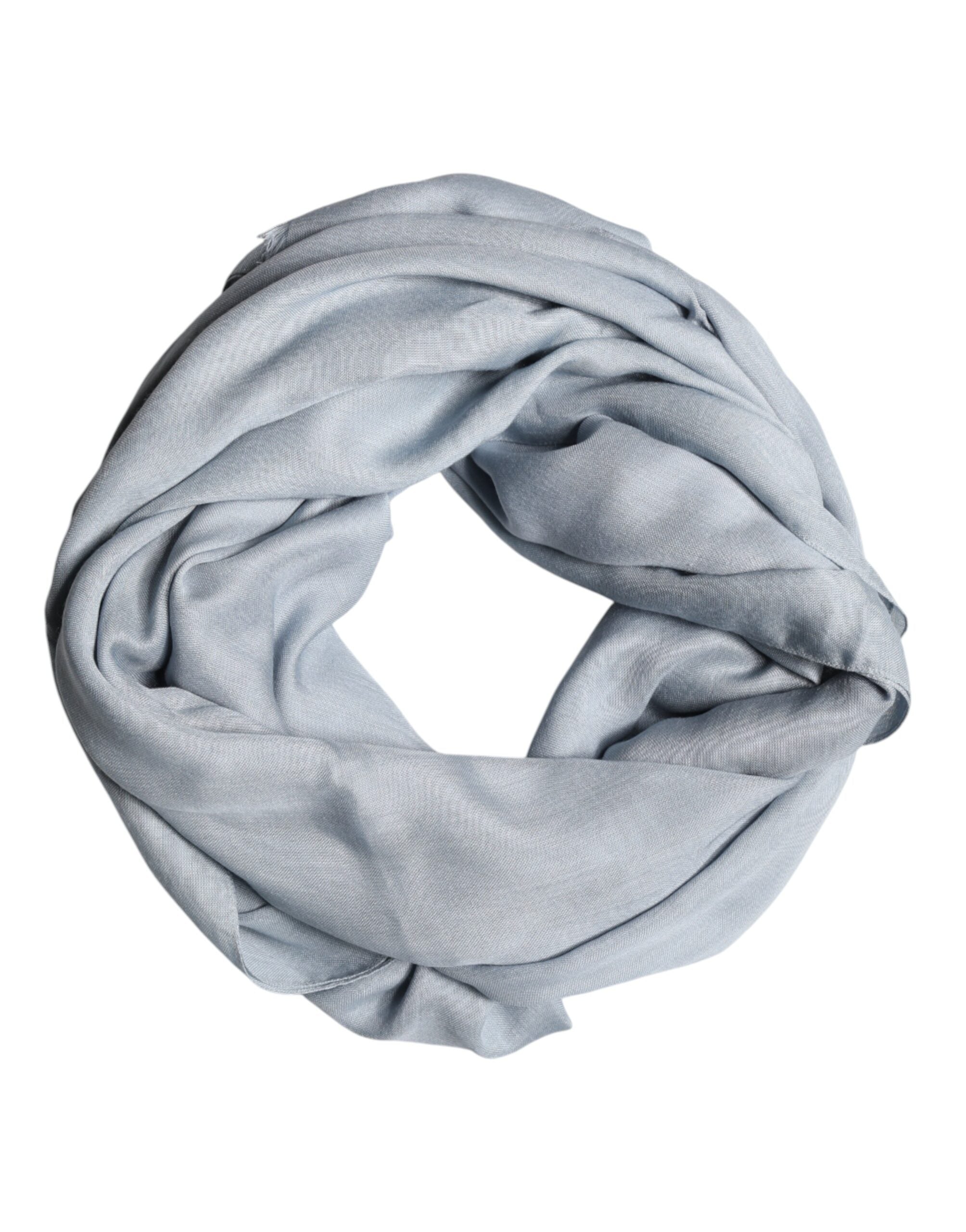 Dolce & Gabbana Light Blue Cashmere Knitted Shawl