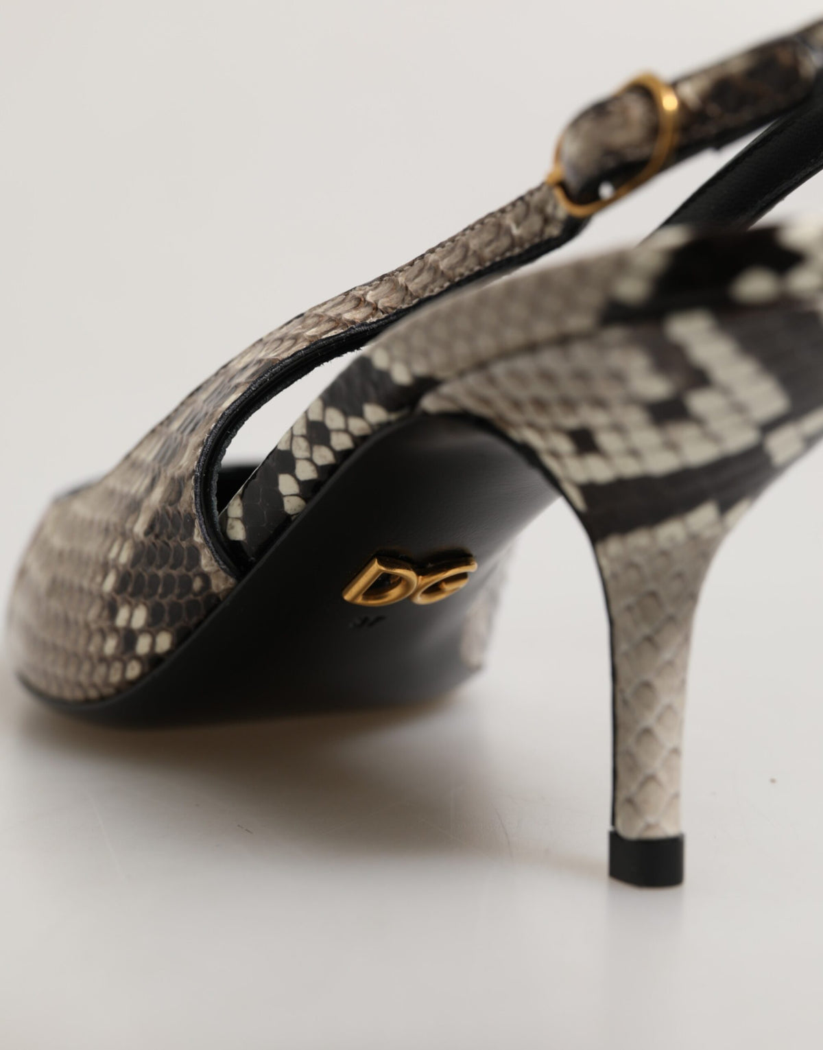 Dolce & Gabbana Multicolor Leather Heels Slingback Shoes