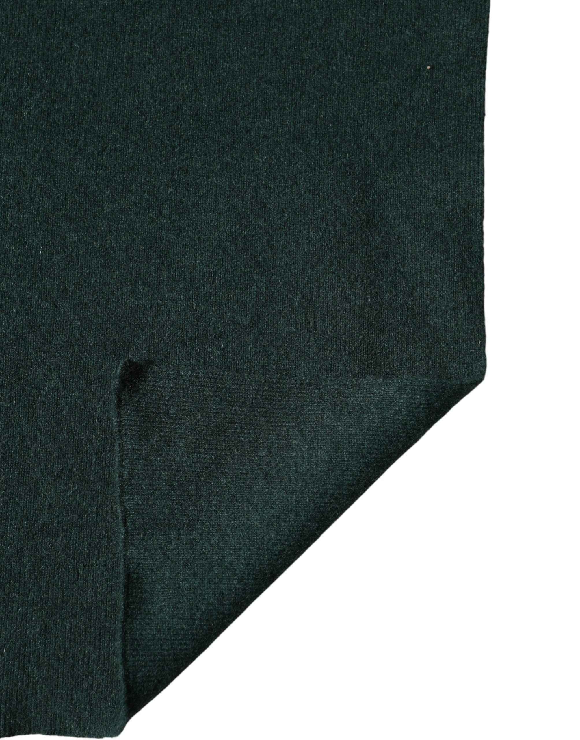 Dolce & Gabbana Green Cashmere Knitted Neck Wrap Shawl Scarf
