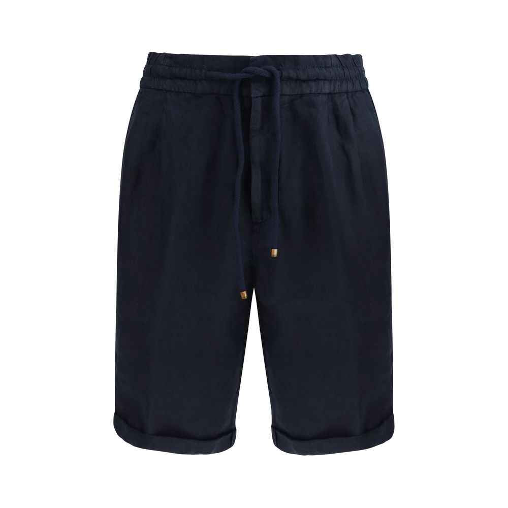 Brunello Cucinelli Blue Linen Bermuda Shorts