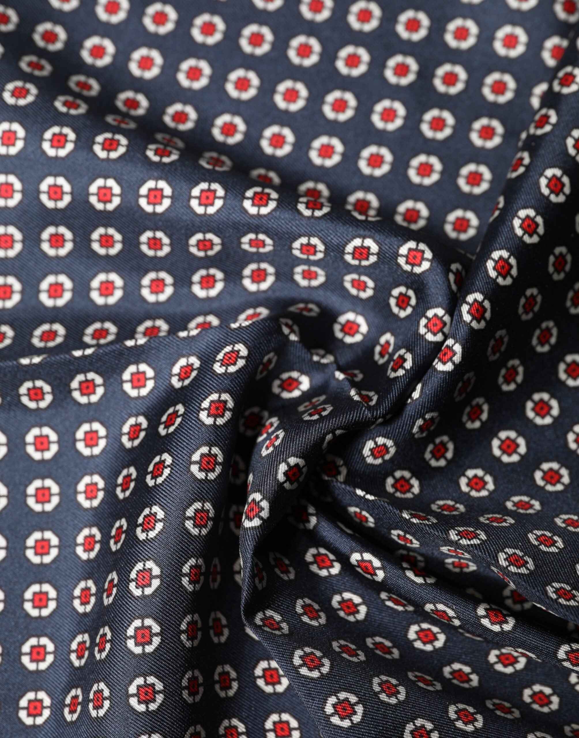 Dolce & Gabbana Blue Patterned Silk Square Handkerchief Scarf