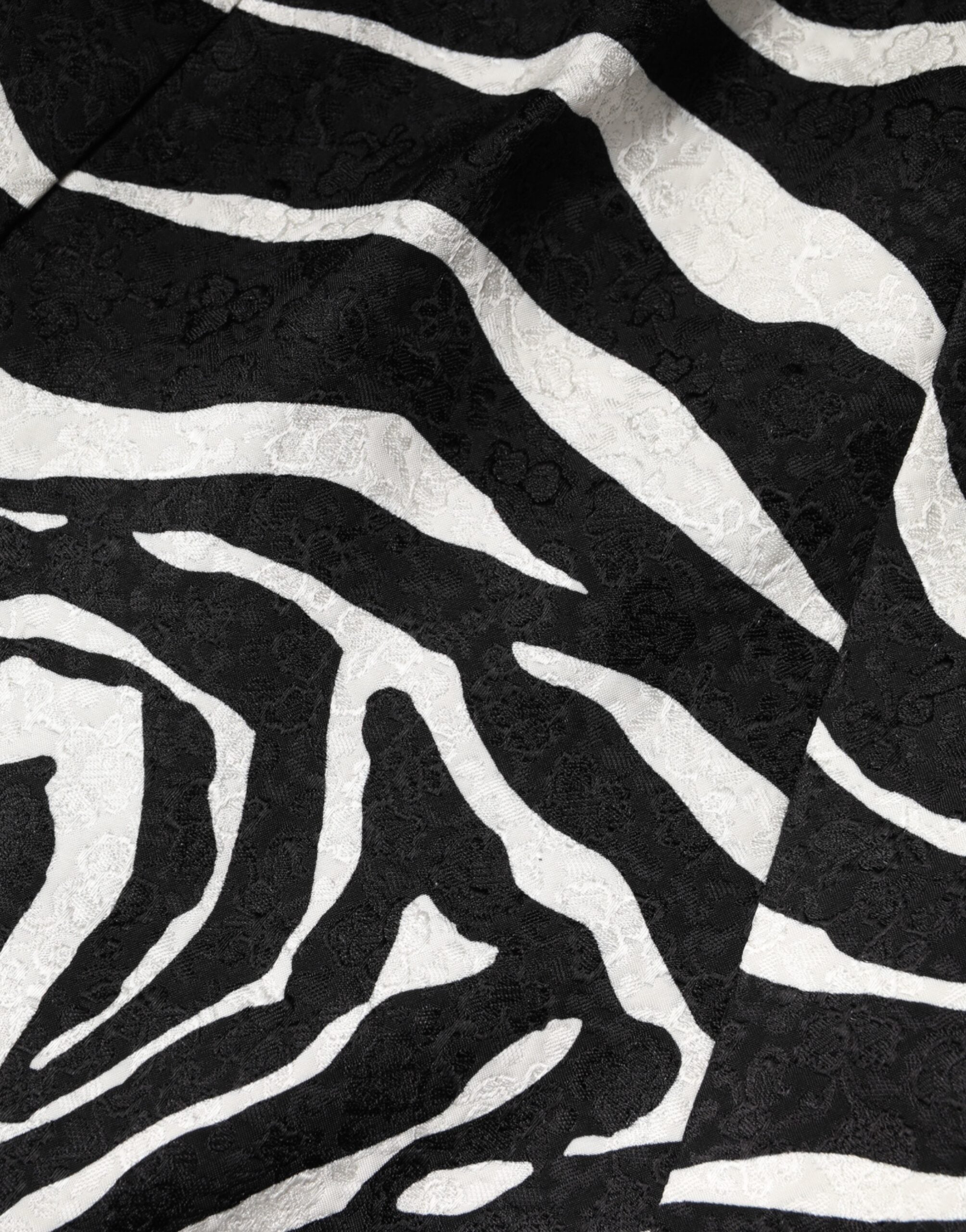 Dolce & Gabbana Black White Zebra Sleeveless A-line Dress