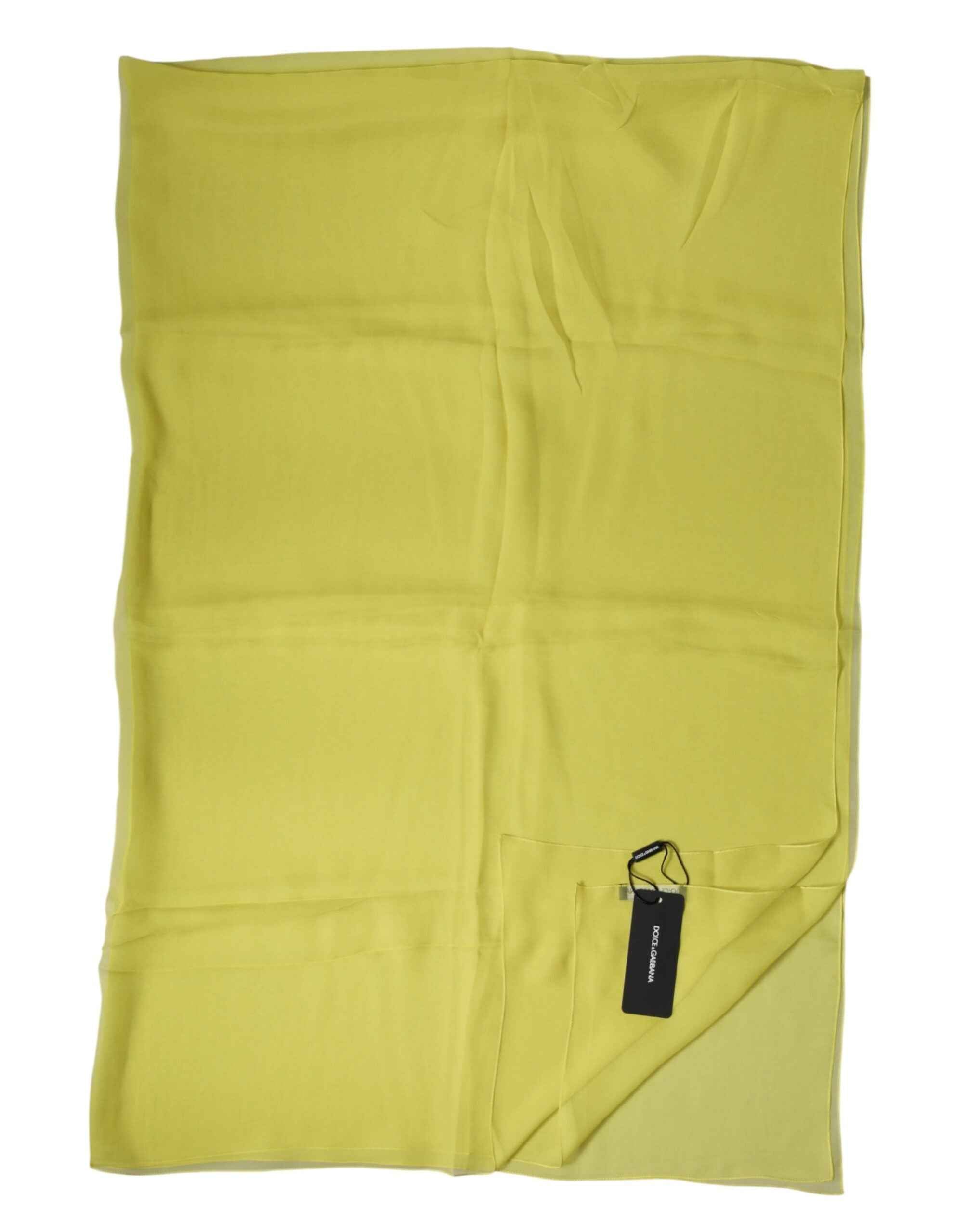 Dolce & Gabbana Yellow Stole Silk Neck Wrap Shawl Men Scarf
