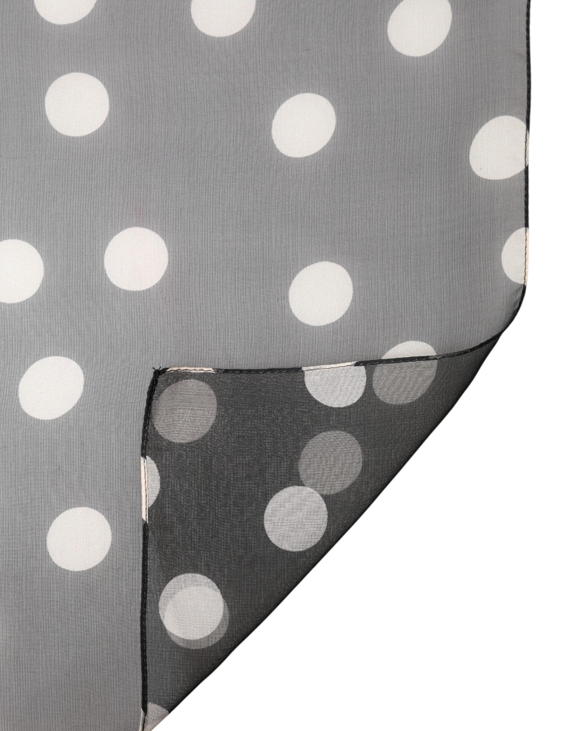Dolce & Gabbana Black Polka Dot Silk Neck Wrap Shawl 205cm x 137cm Scarf