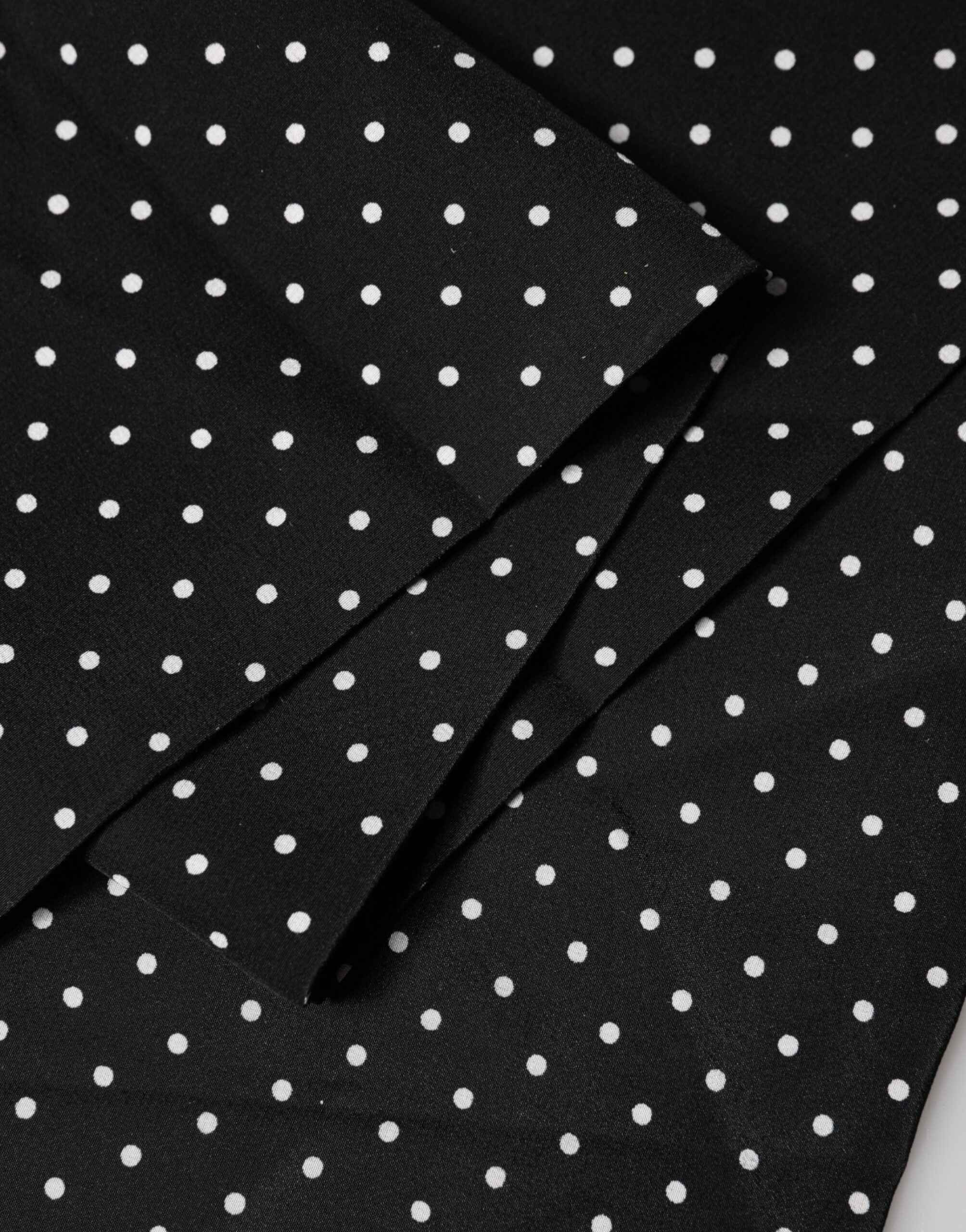 Dolce & Gabbana Black Polka Dot Neck Wrap Foulard 133.5cm x 12.5cm Scarf