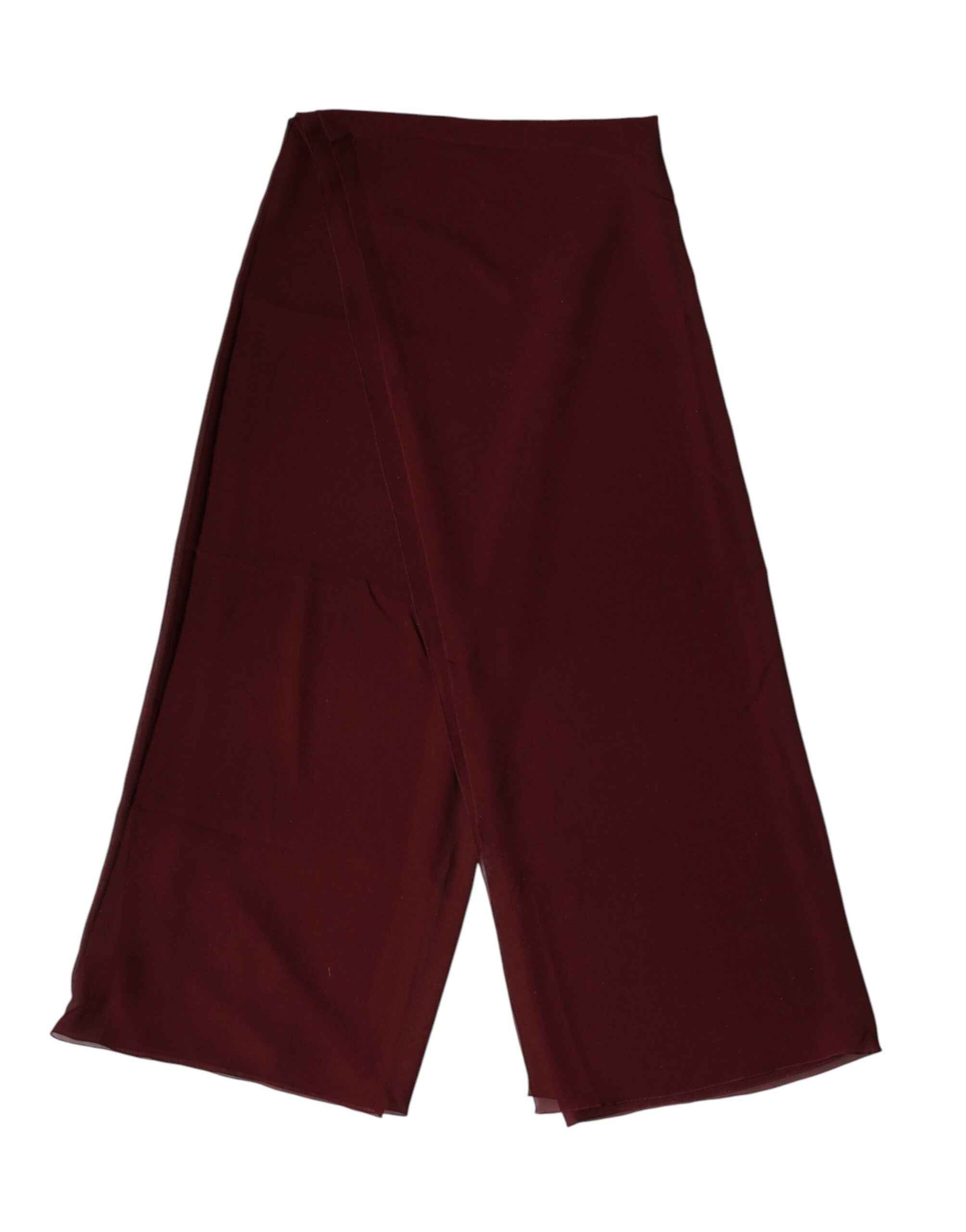 Dolce & Gabbana Maroon Silk Stole Neck Wrap Shawl Men 200cm x 130cm Scarf