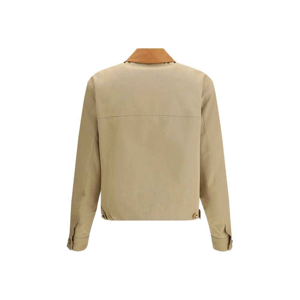 Versace Beige Cotton Full-Length Jacket