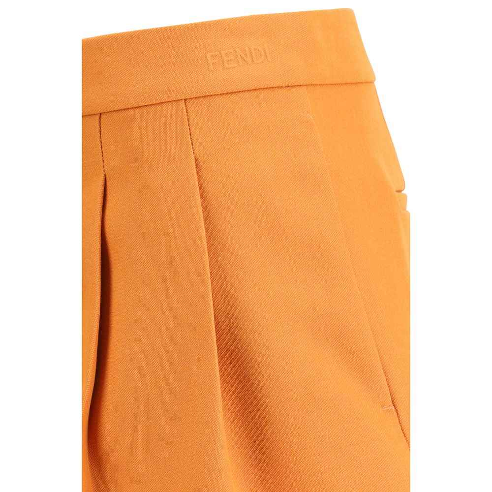 Fendi Orange Wool Oves Aries Bermuda Shorts