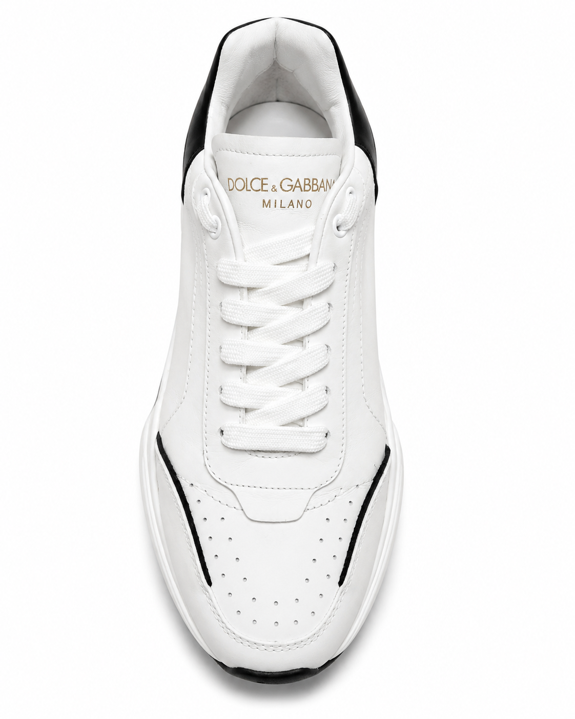 Dolce & Gabbana Daymaster Leather Platform Sneakers – White & Black