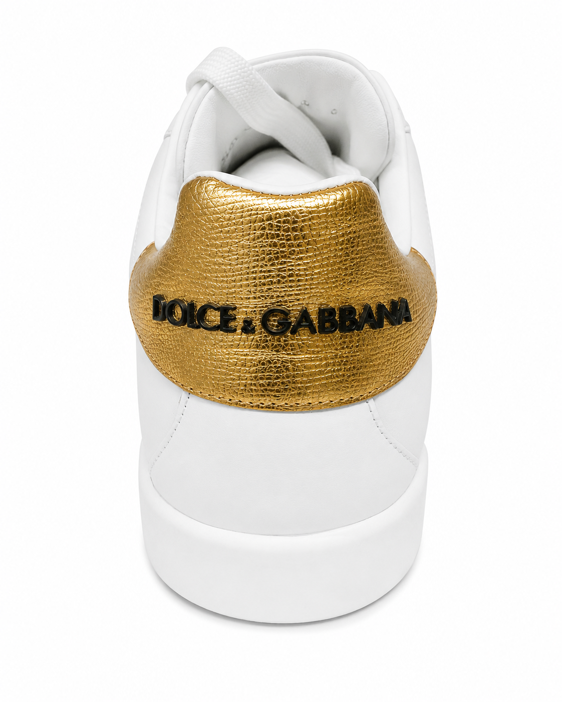 Dolce & Gabbana Portofino Leather Sneakers with Embroidered Crown Crest