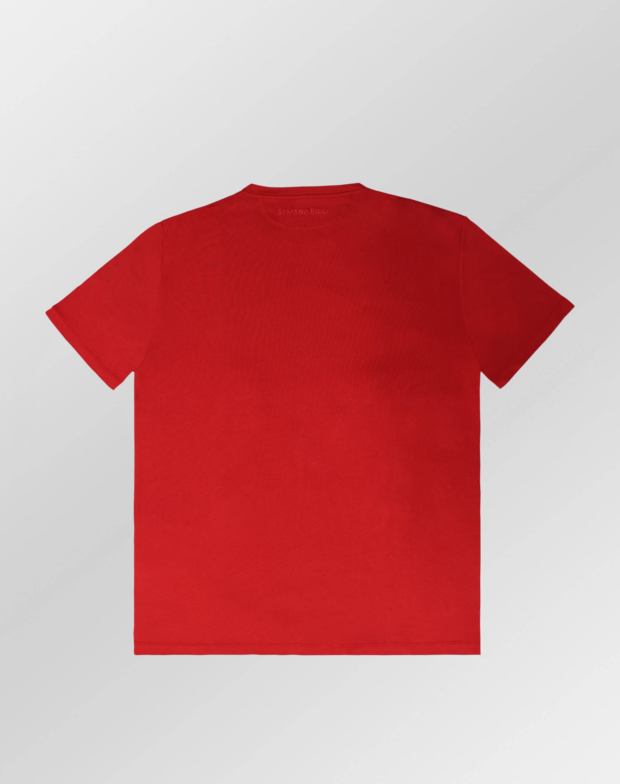 Stefano Ricci Silk Cotton T-Shirt with Eagle Embroidery