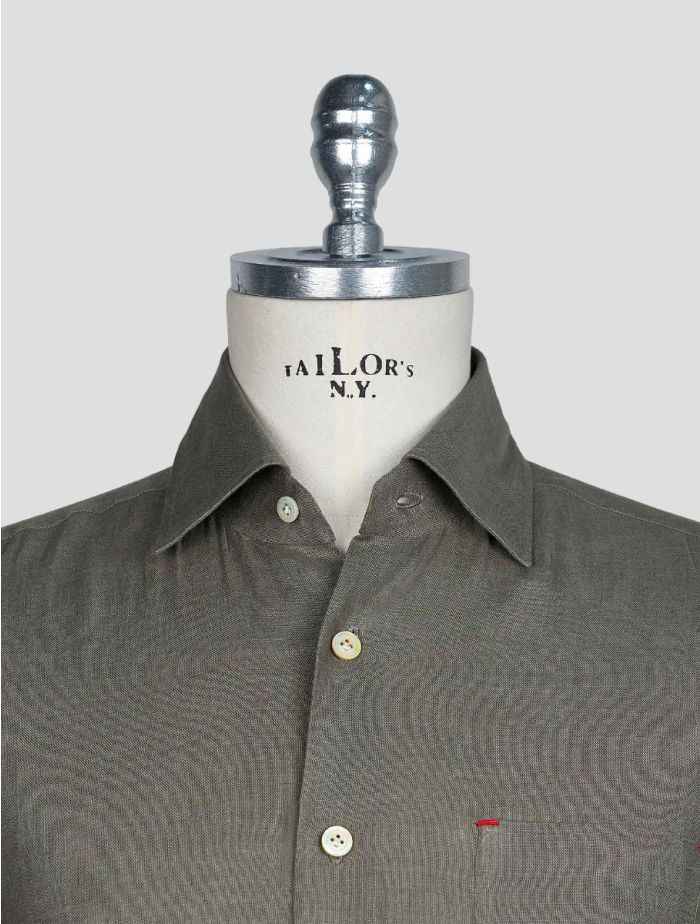 Kiton Textured Cotton Shirt with Pocket