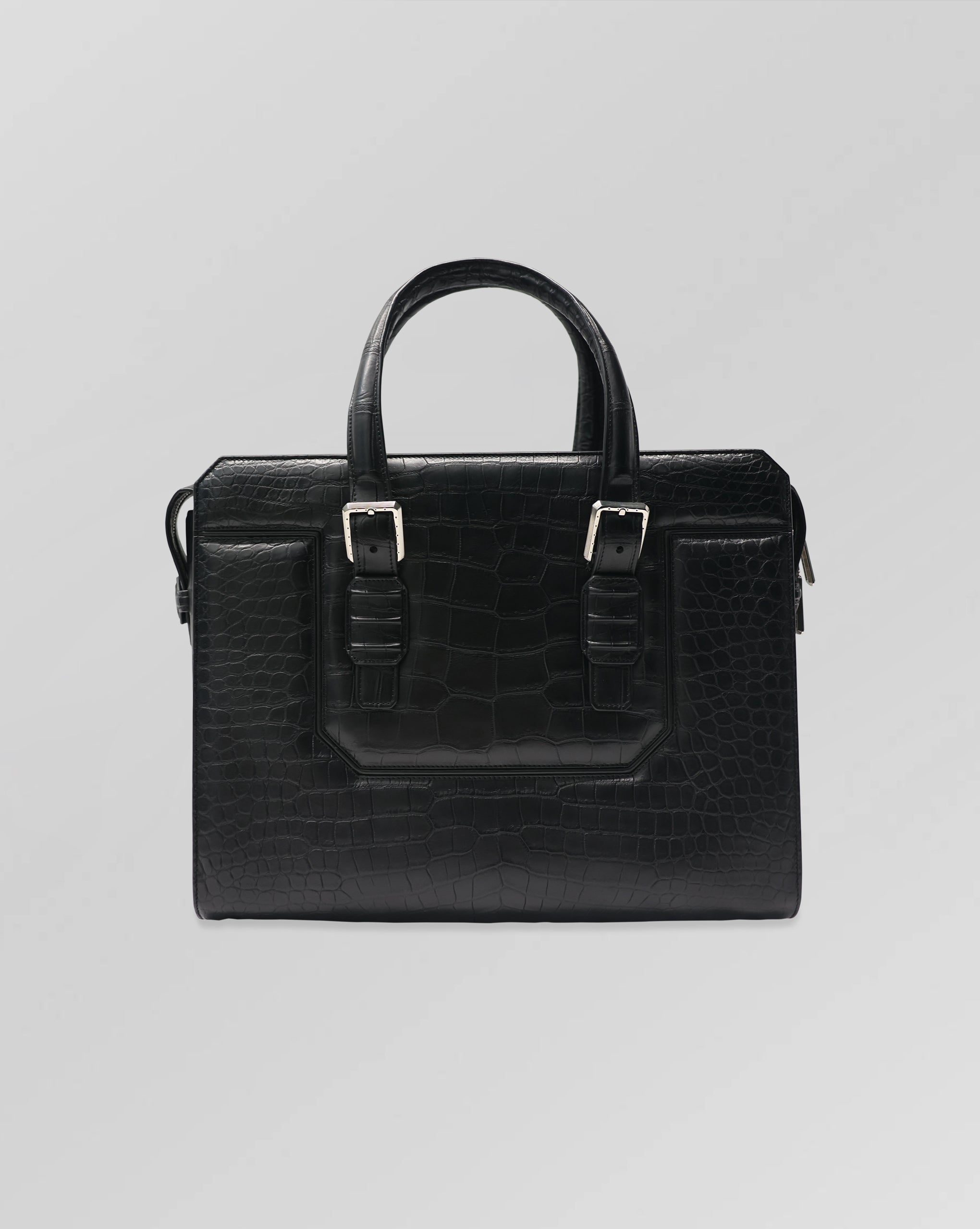 Stefano Ricci Crocodile Leather Briefcase Tote Bag – Black Luxury Business Bag