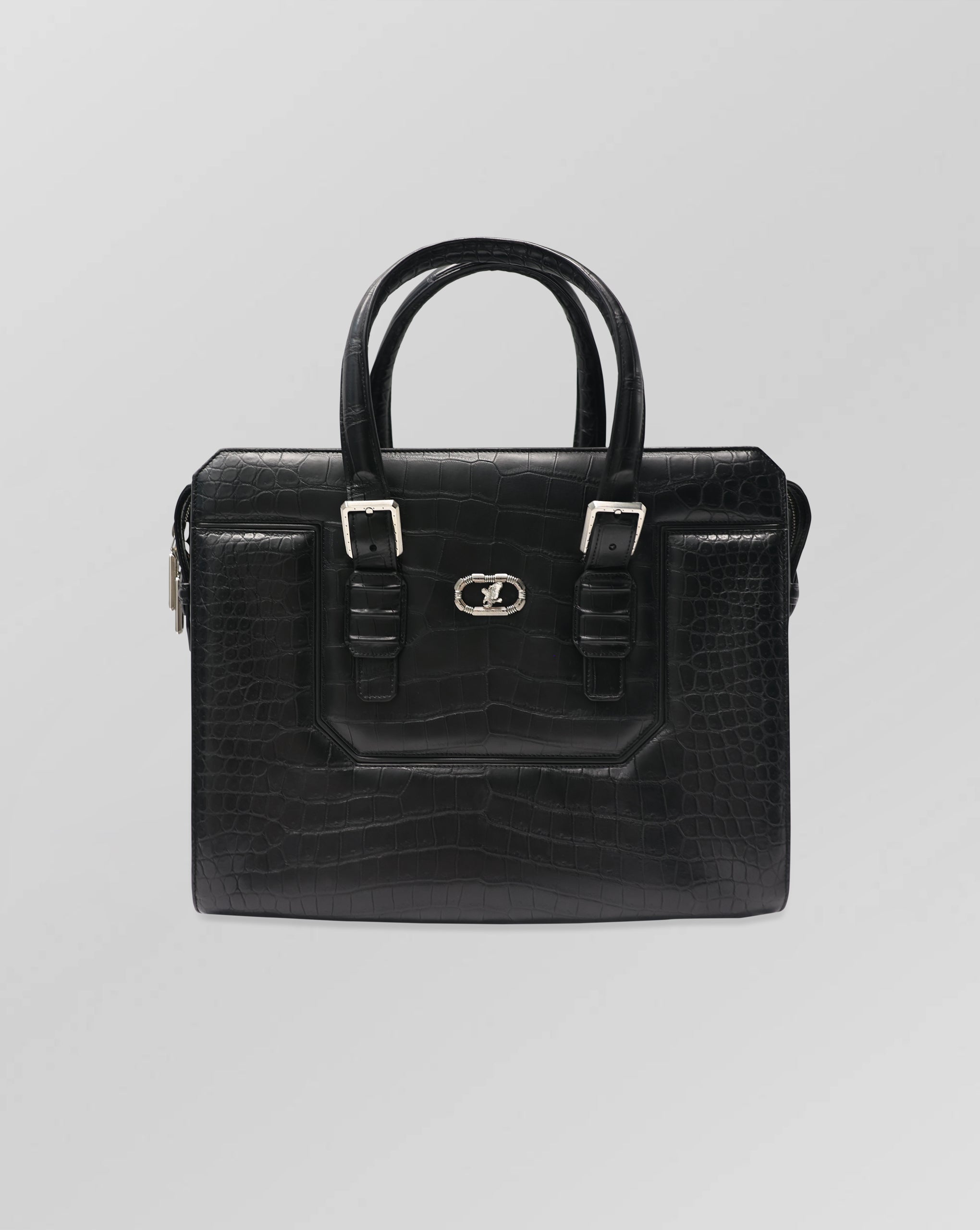 Stefano Ricci Crocodile Leather Briefcase Tote Bag – Black Luxury Business Bag