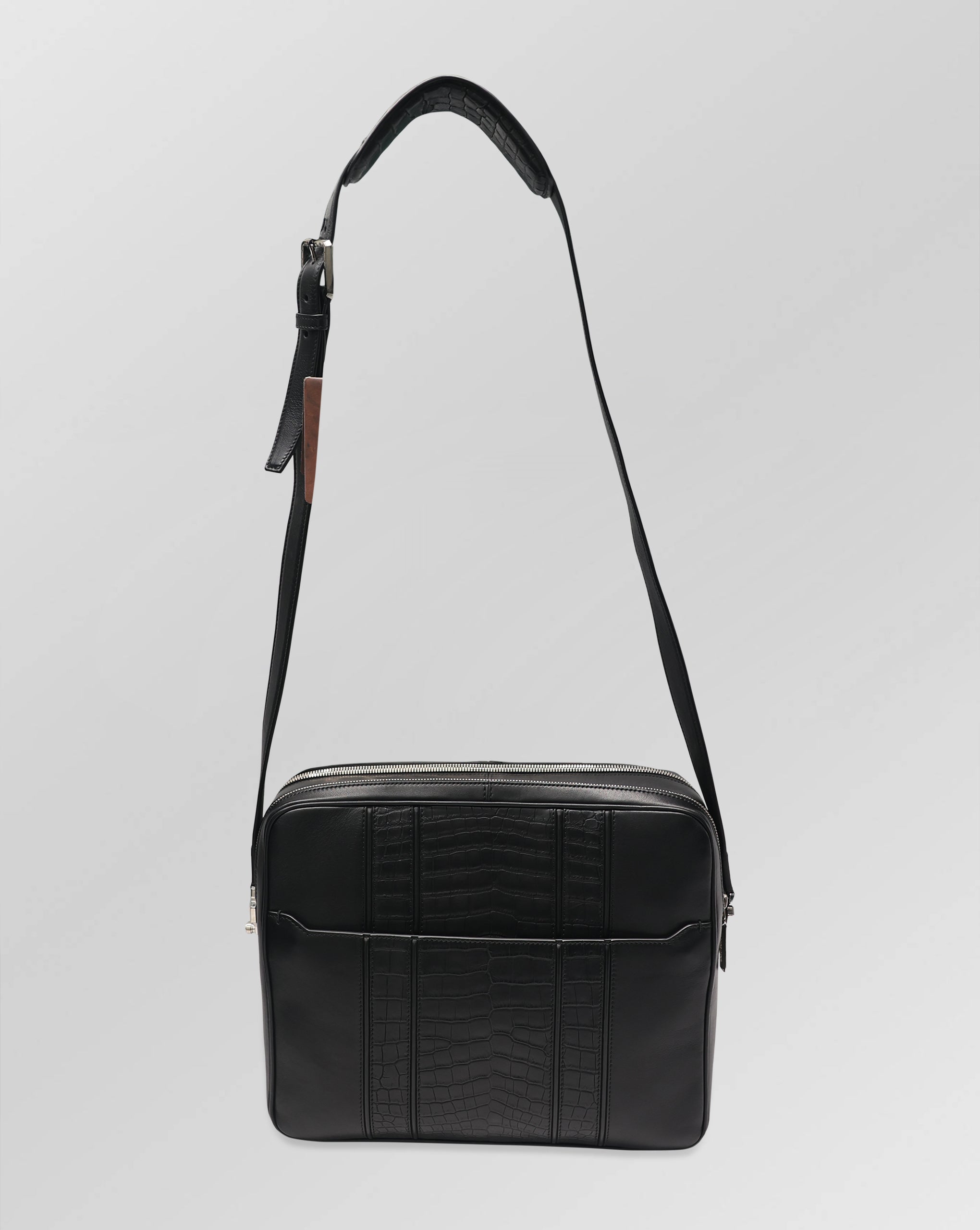 Stefano Ricci Crocodile & Calf Leather Messenger Crossbody Bag