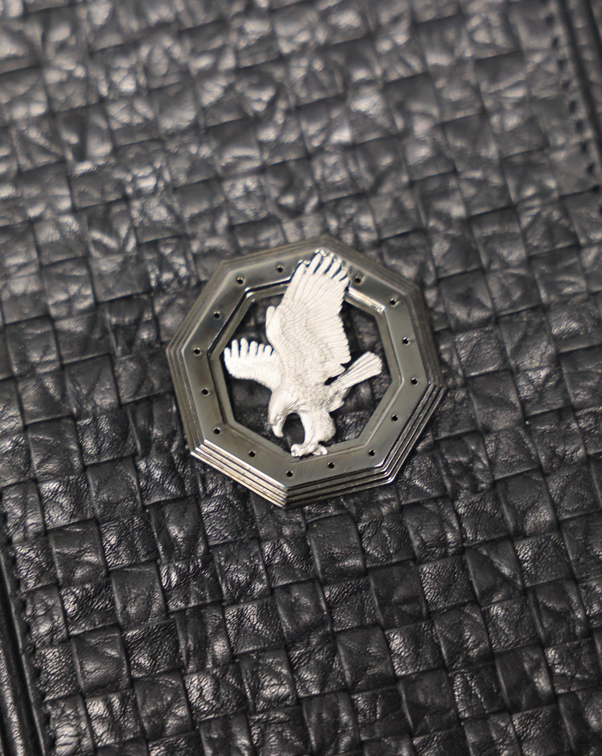 Stefano Ricci Black Embossed Calfskin Leather Document Holder