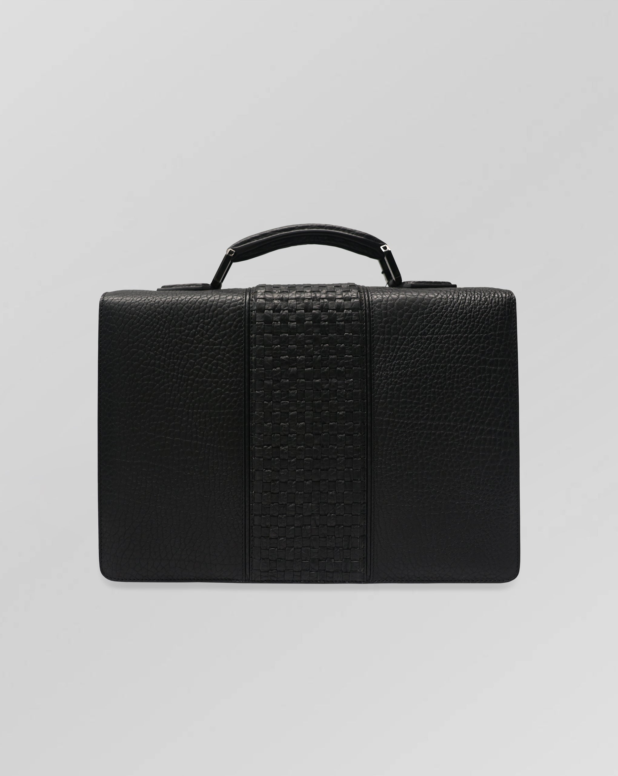 Stefano Ricci Woven Leather Briefcase with Eagle Plaque Closure