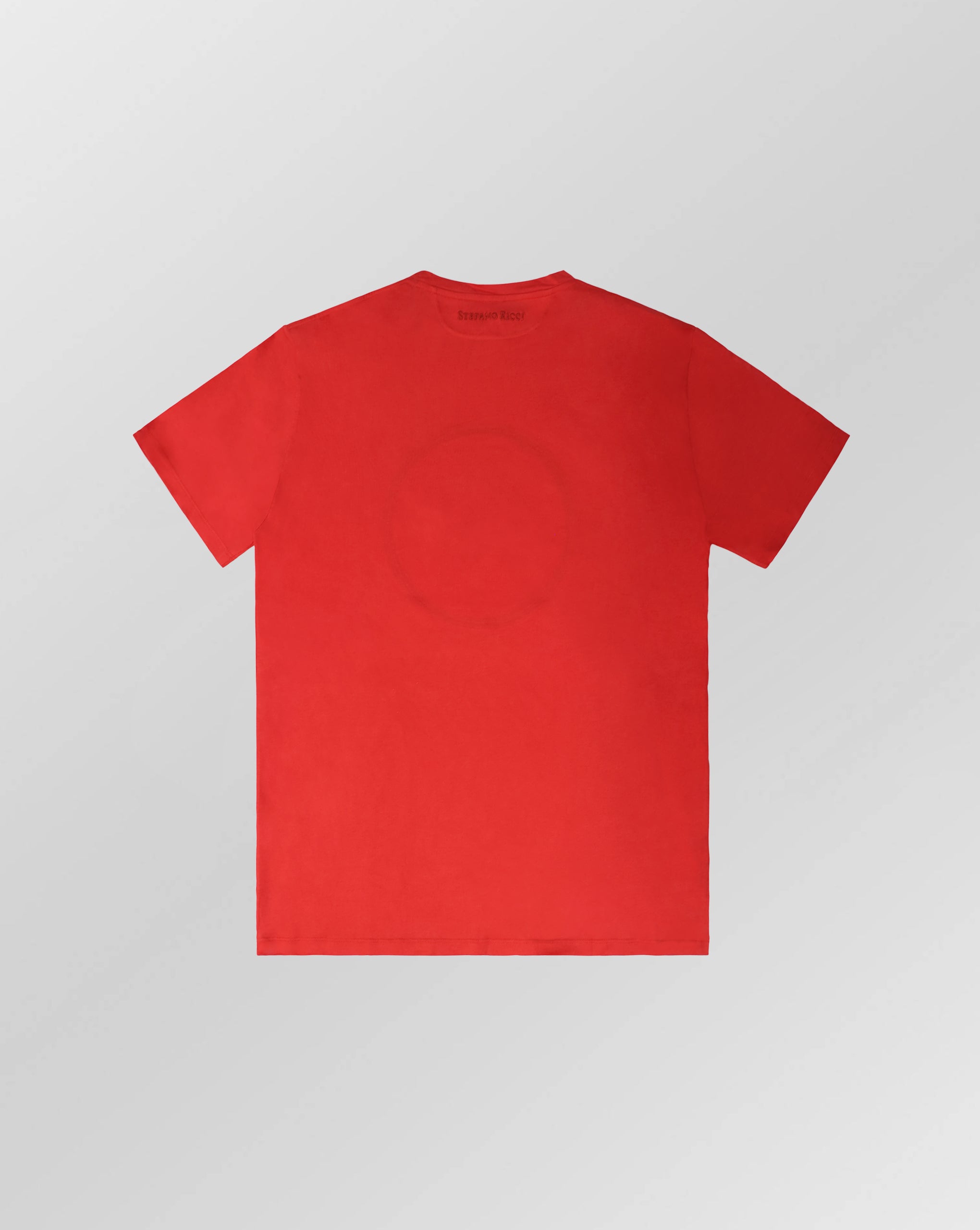 Stefano Ricci Silk Cotton T-Shirt with Eagle Embroidery