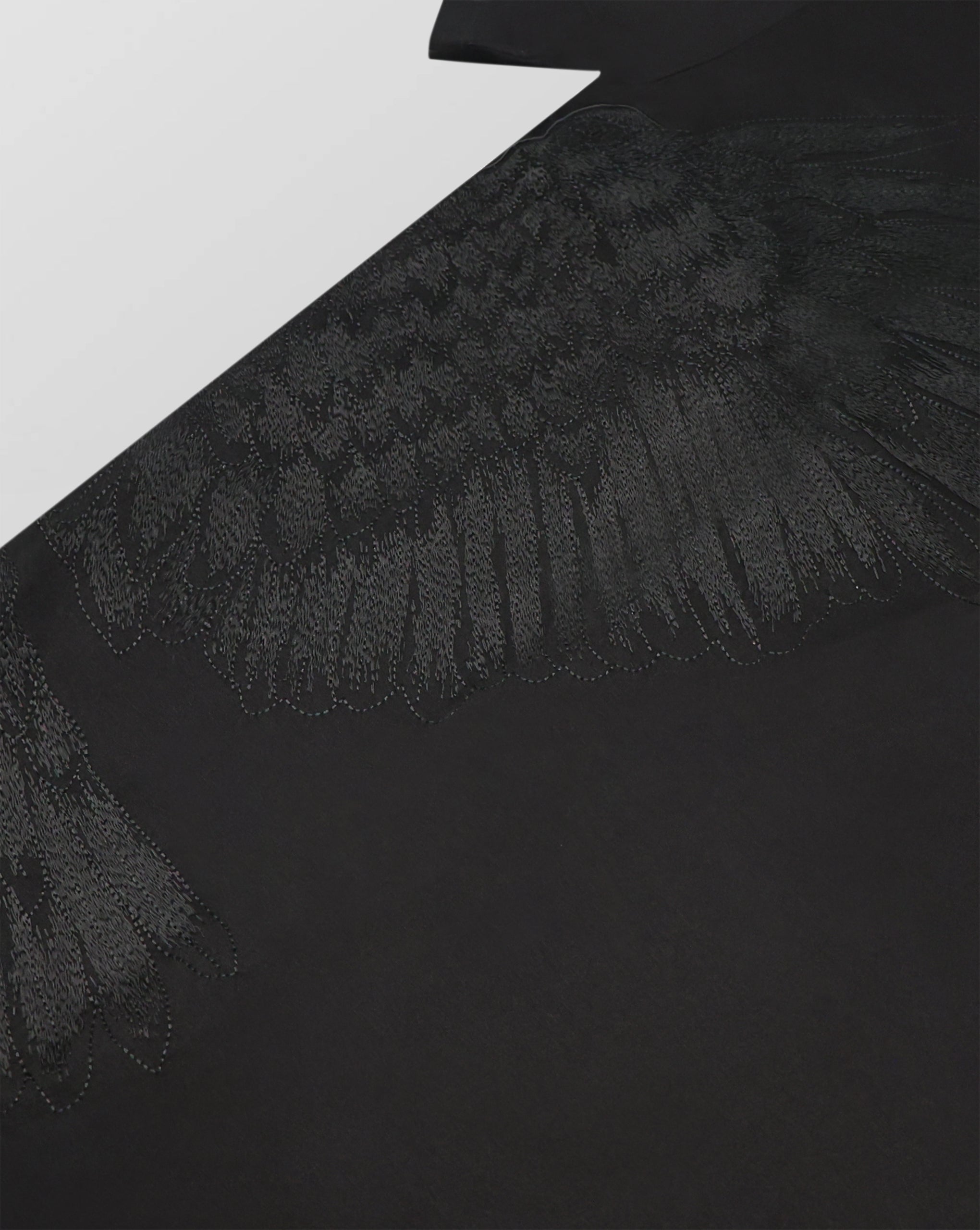 Stefano Ricci Silk Cotton Eagle Embroidered T-Shirt Black