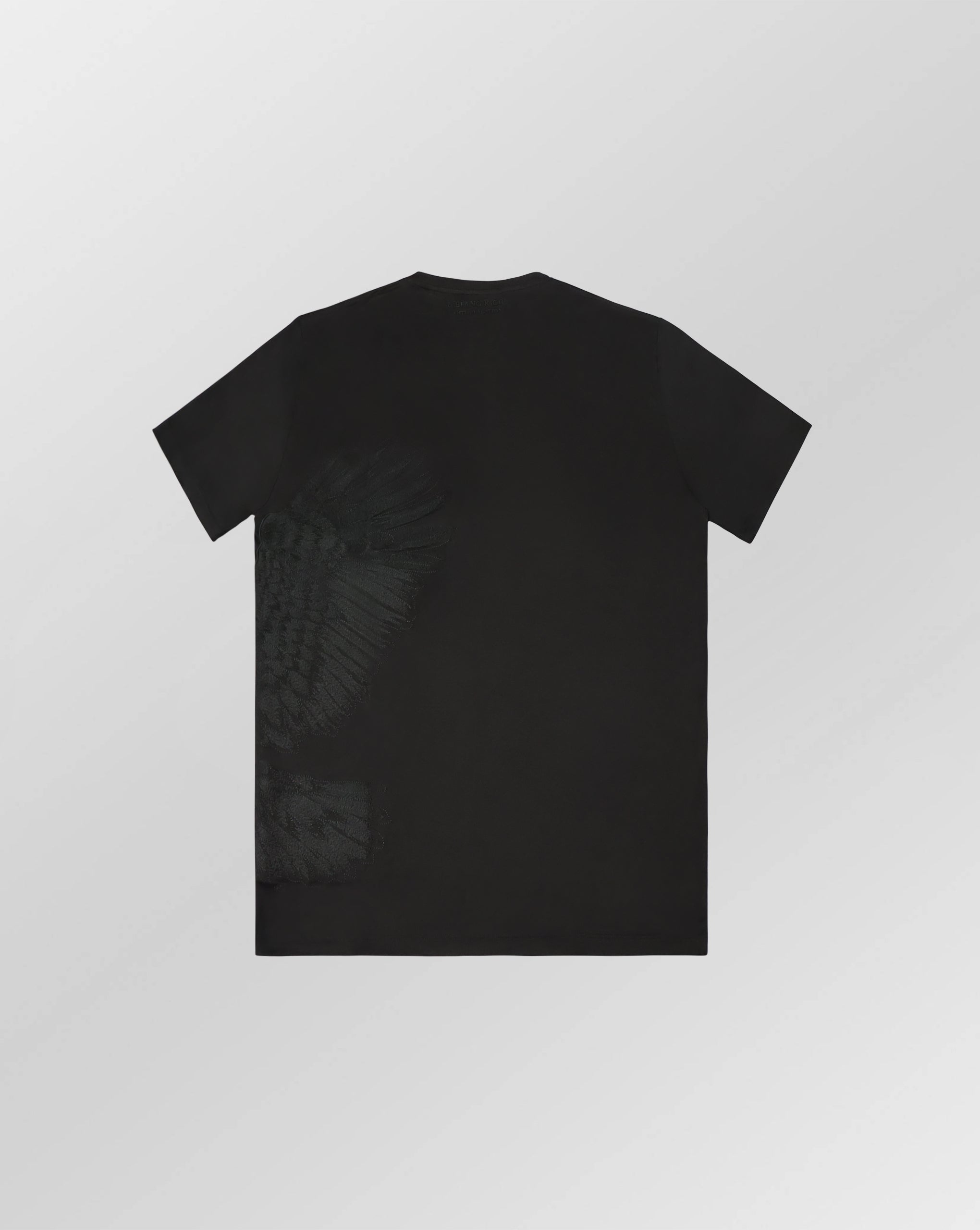 Stefano Ricci Silk Cotton Eagle Embroidered T-Shirt Black