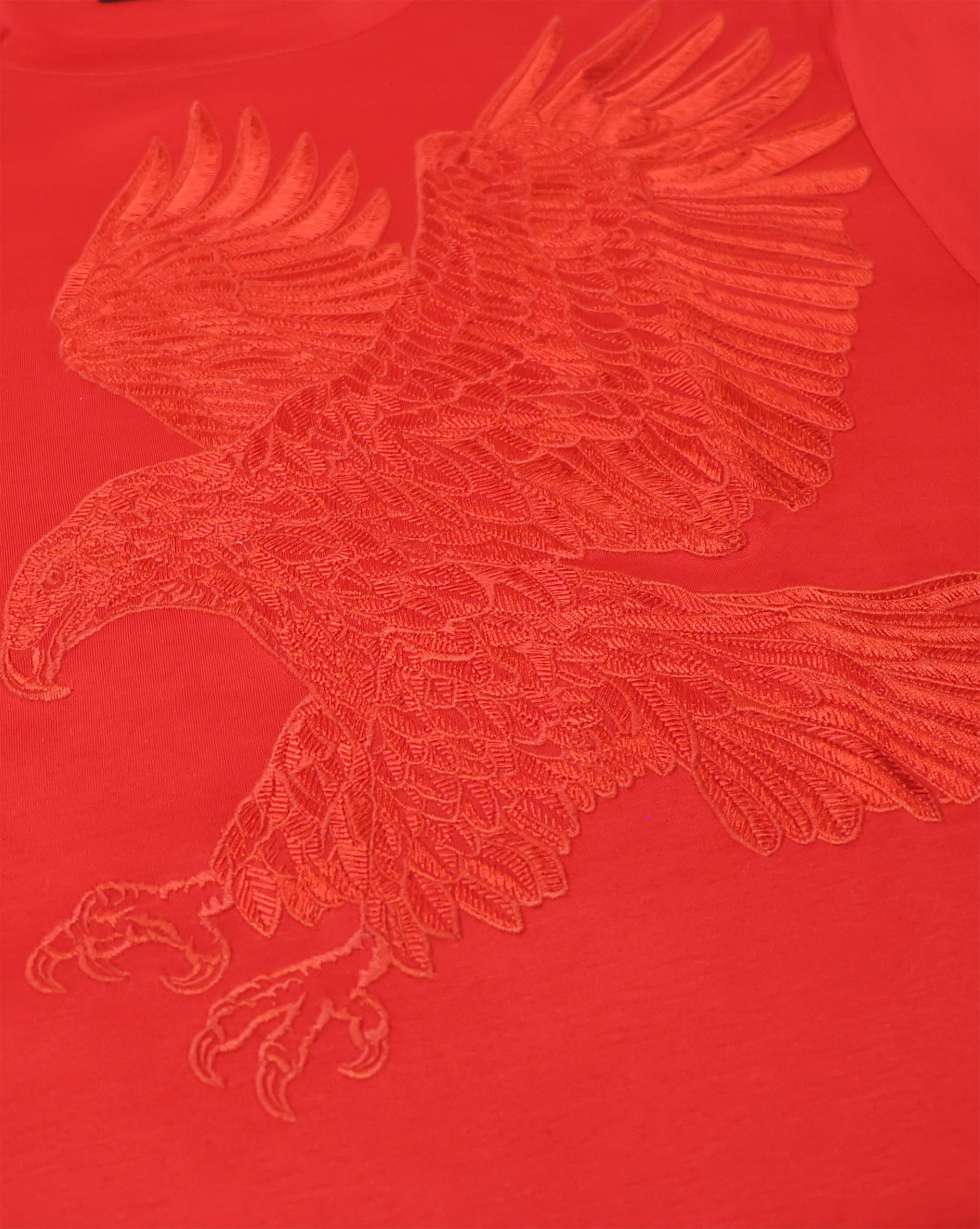Stefano Ricci Silk Cotton T-Shirt Eagle Embroidery