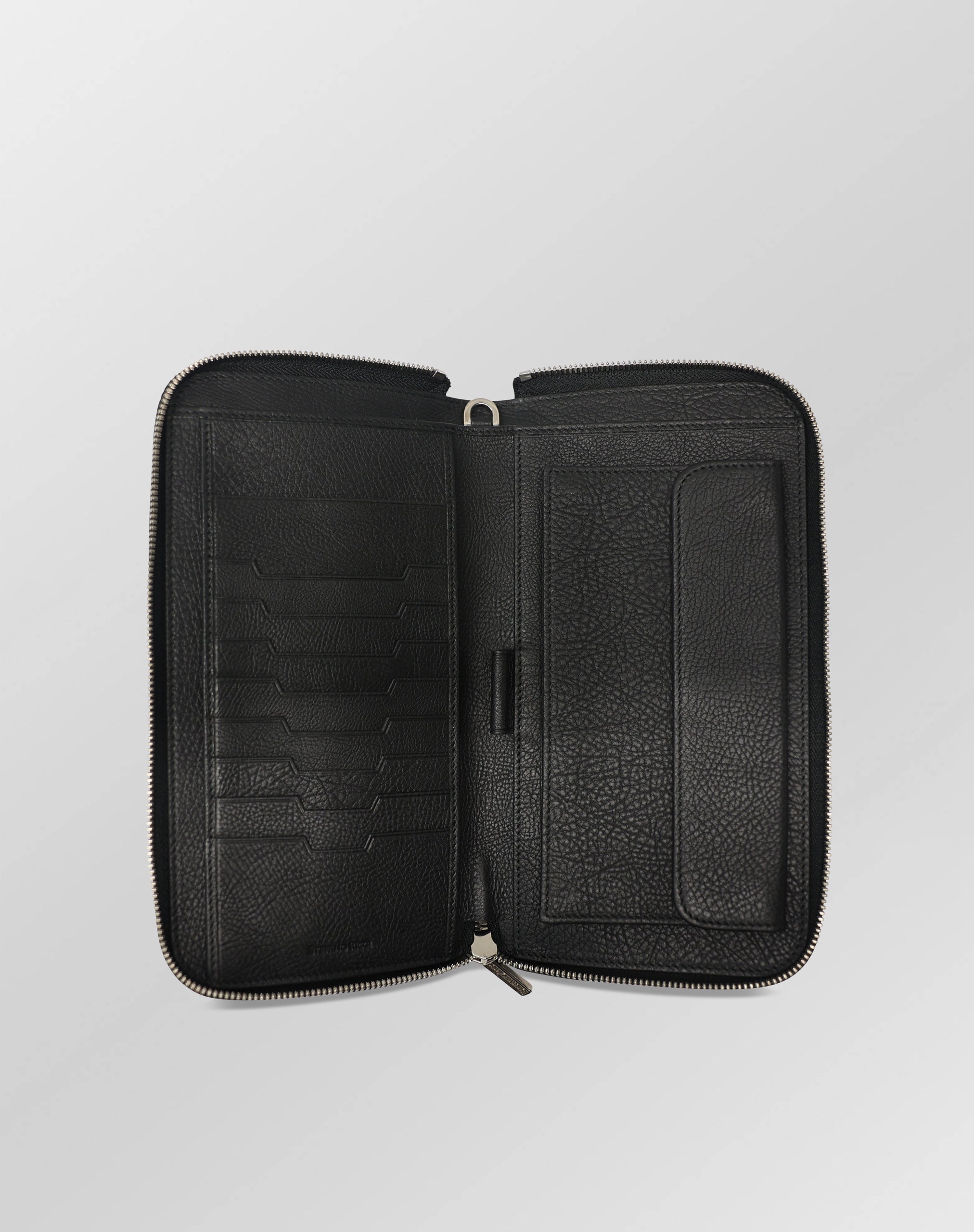 Stefano Ricci Grained Calfskin Zip-Around Wallet Clutch with Eagle Logo