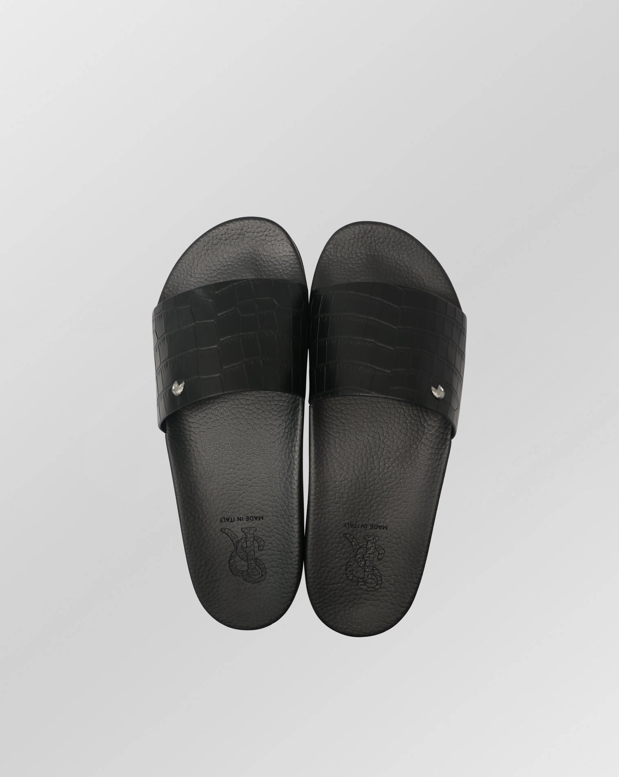 Stefano Ricci Crocodile-Embossed Leather Slides Sandals