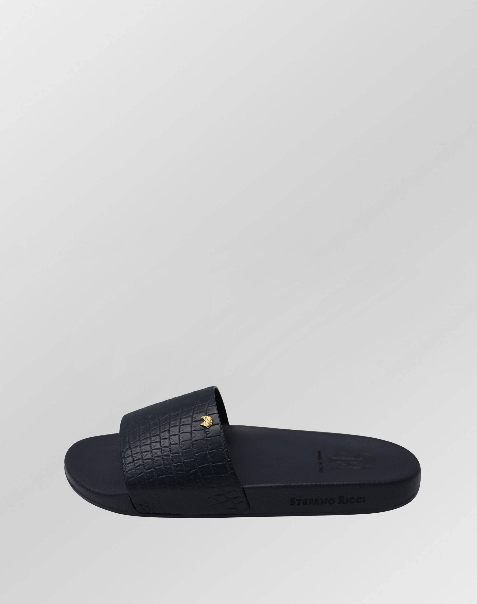 Stefano Ricci Crocodile-Embossed Leather Slides Sandals