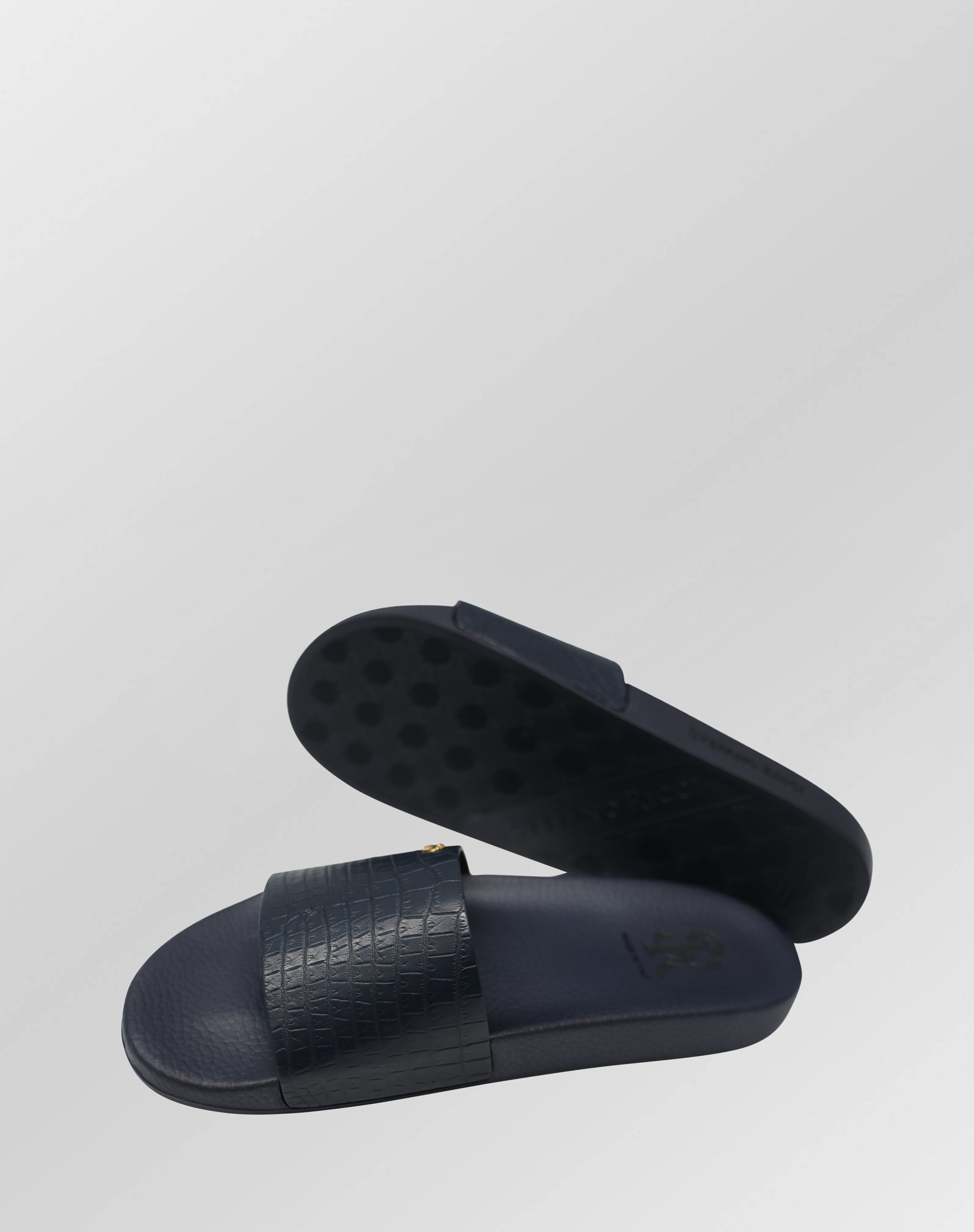 Stefano Ricci Crocodile-Embossed Leather Slides Sandals